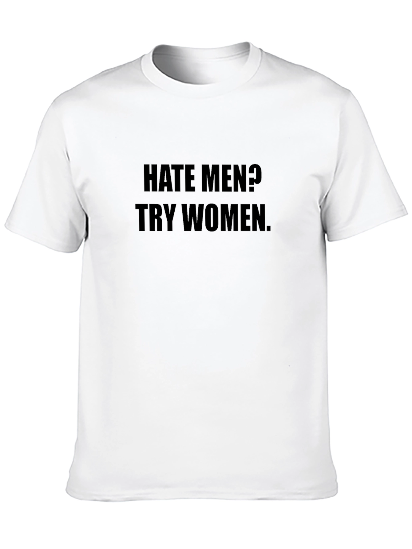 Hate Men? Try Women Black Graphic Tee