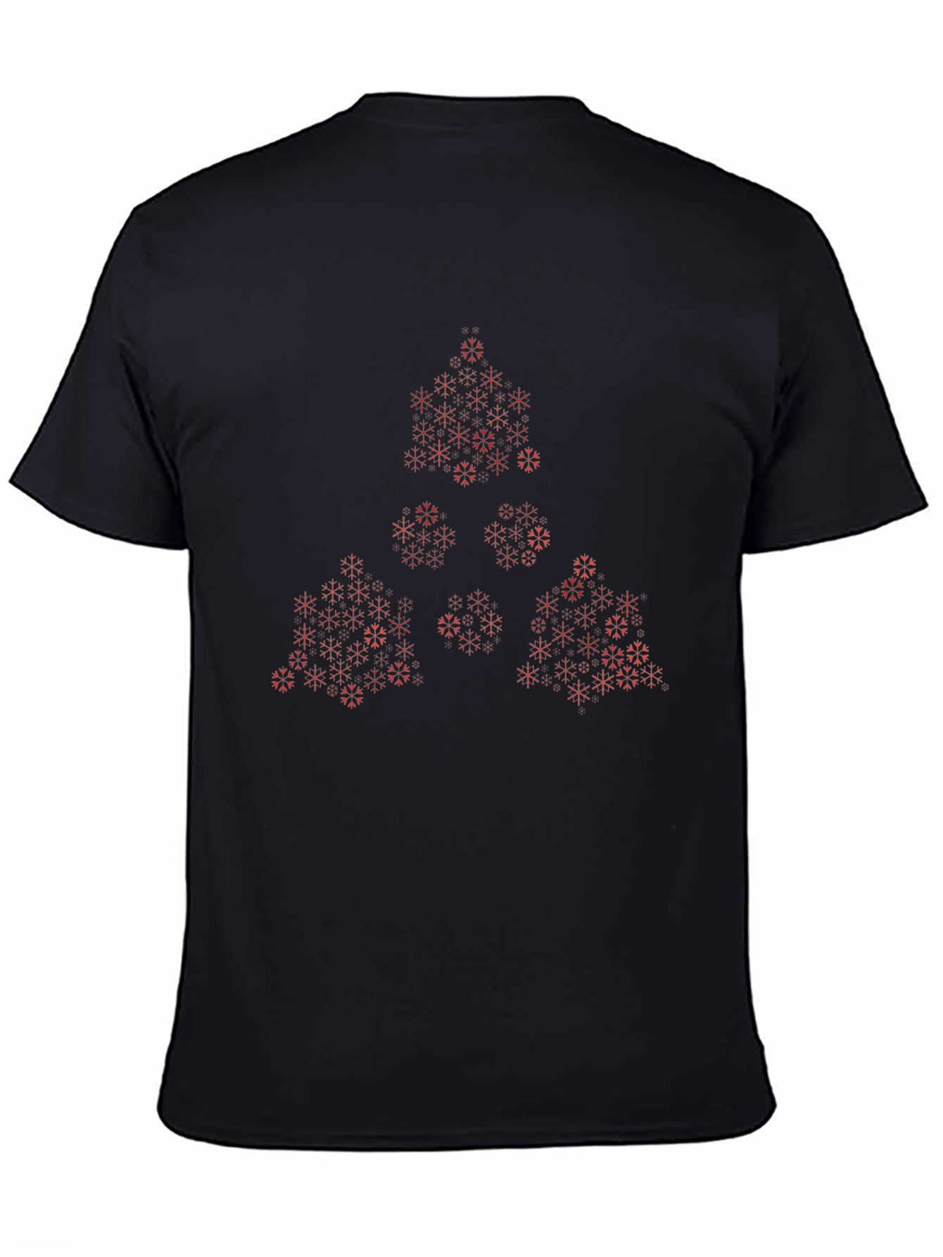 Geometric Fractal Print Black Tee