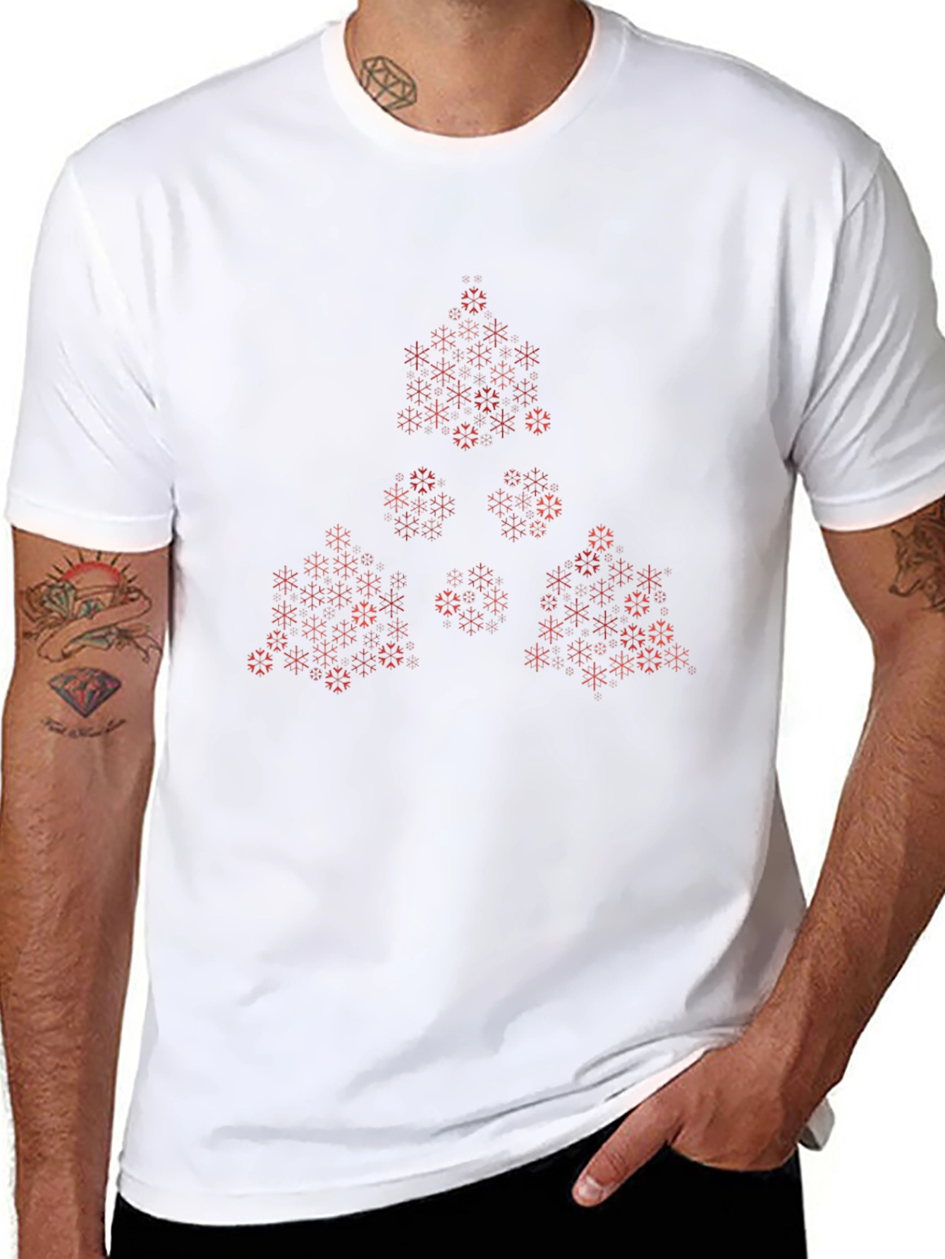 Geometric Fractal Print Black Tee