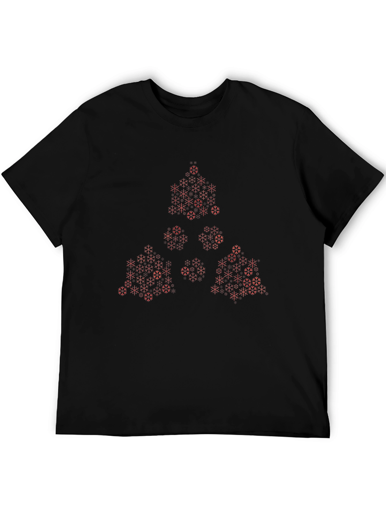 Geometric Fractal Print Black Tee