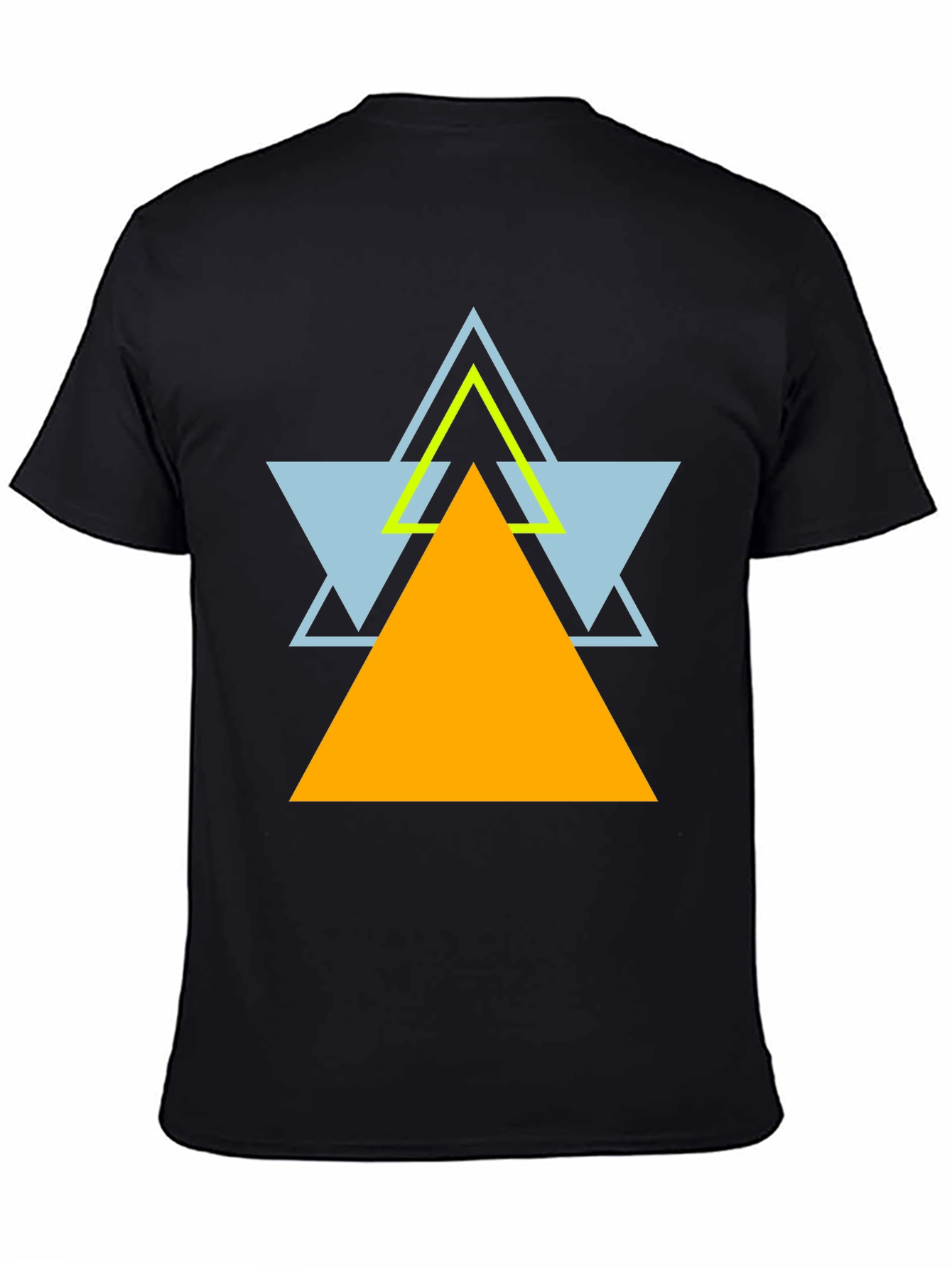 Geometric Triangle Graphic Black T-Shirt