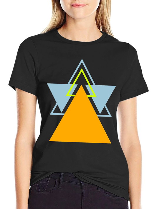 Geometric Triangle Graphic Black T-Shirt