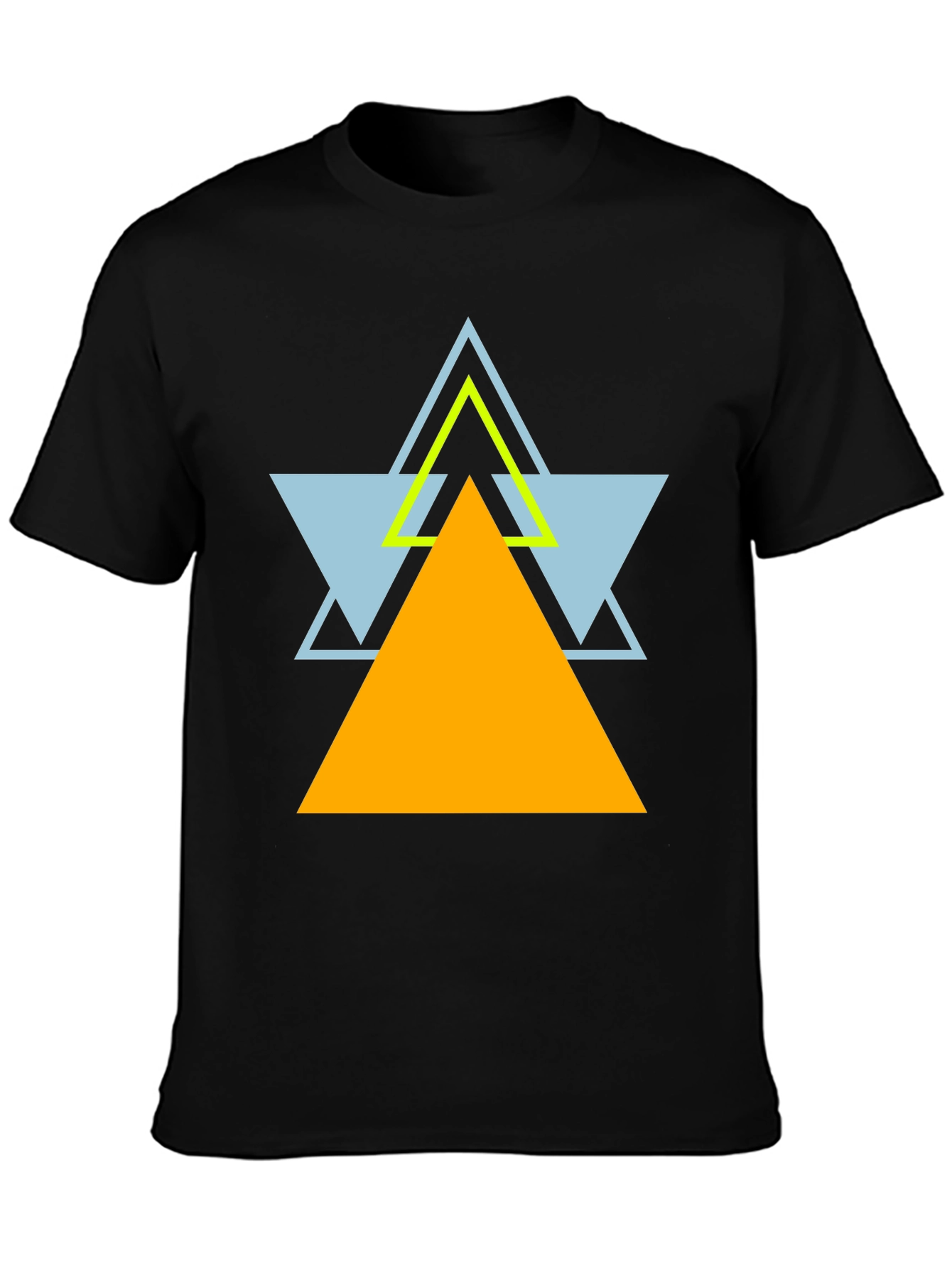 Geometric Triangle Graphic Black T-Shirt