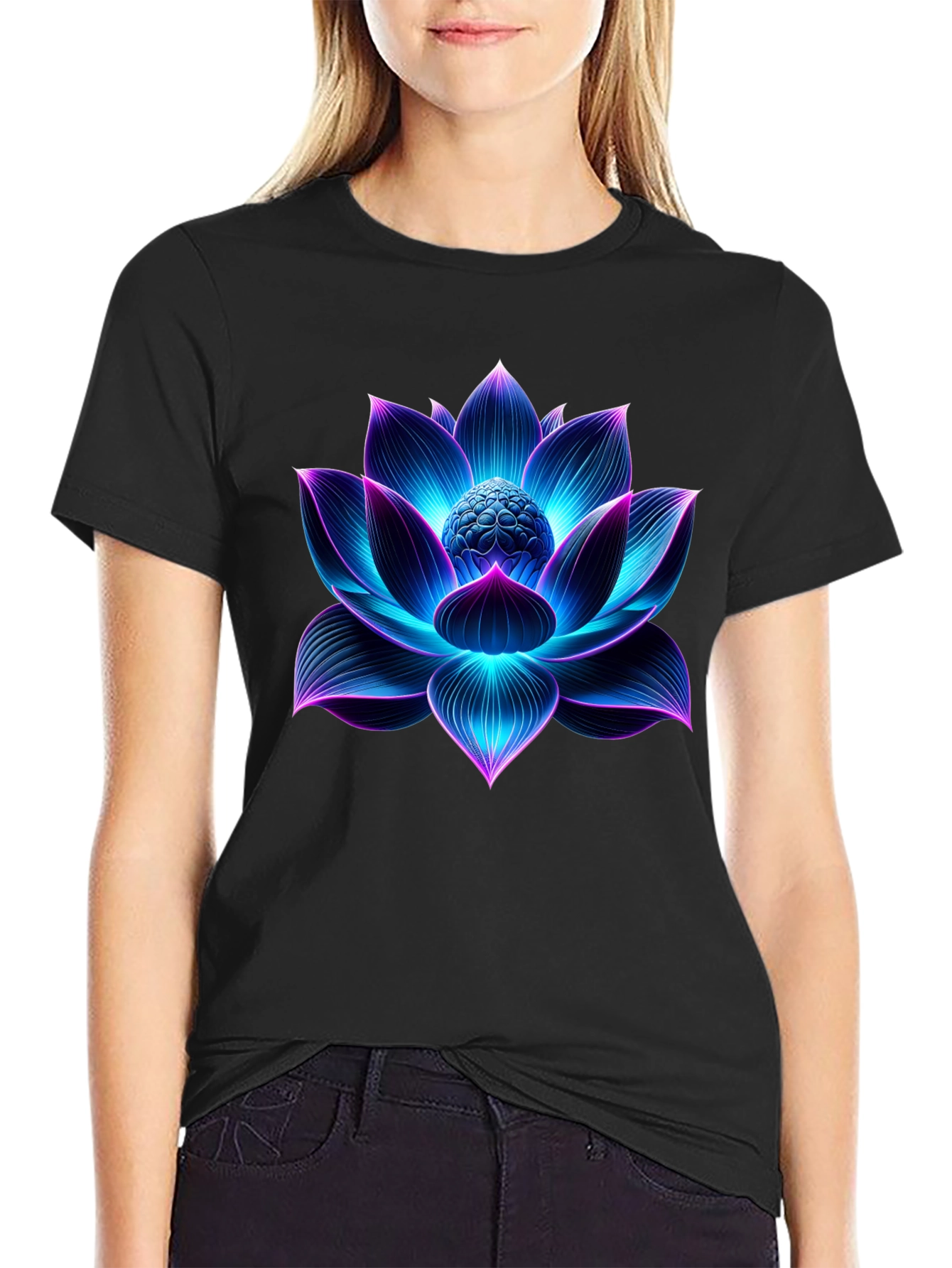 Glowing Lotus Flower Graphic Tee