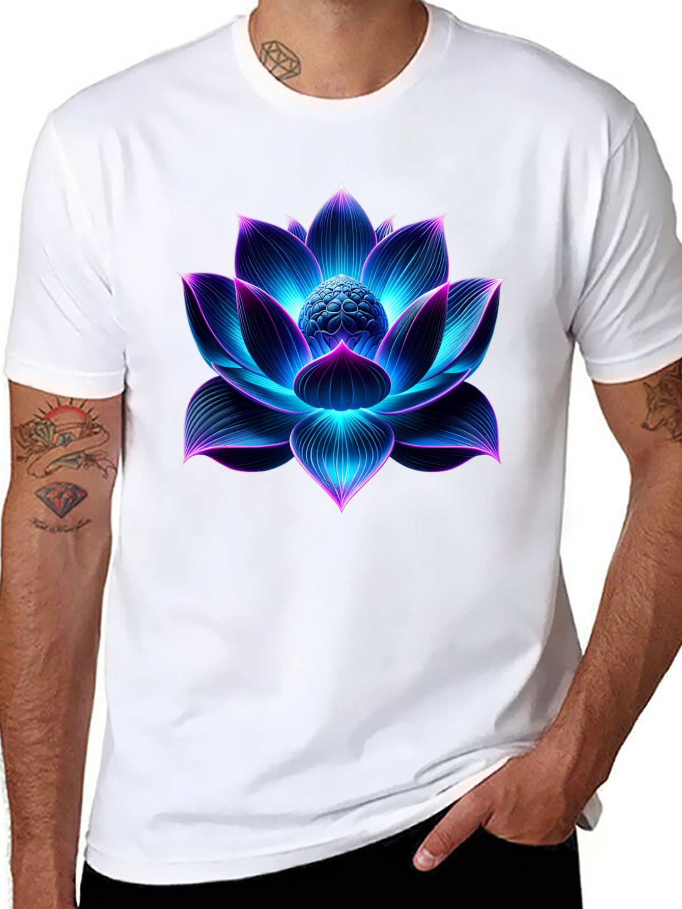 Glowing Lotus Flower Graphic Tee