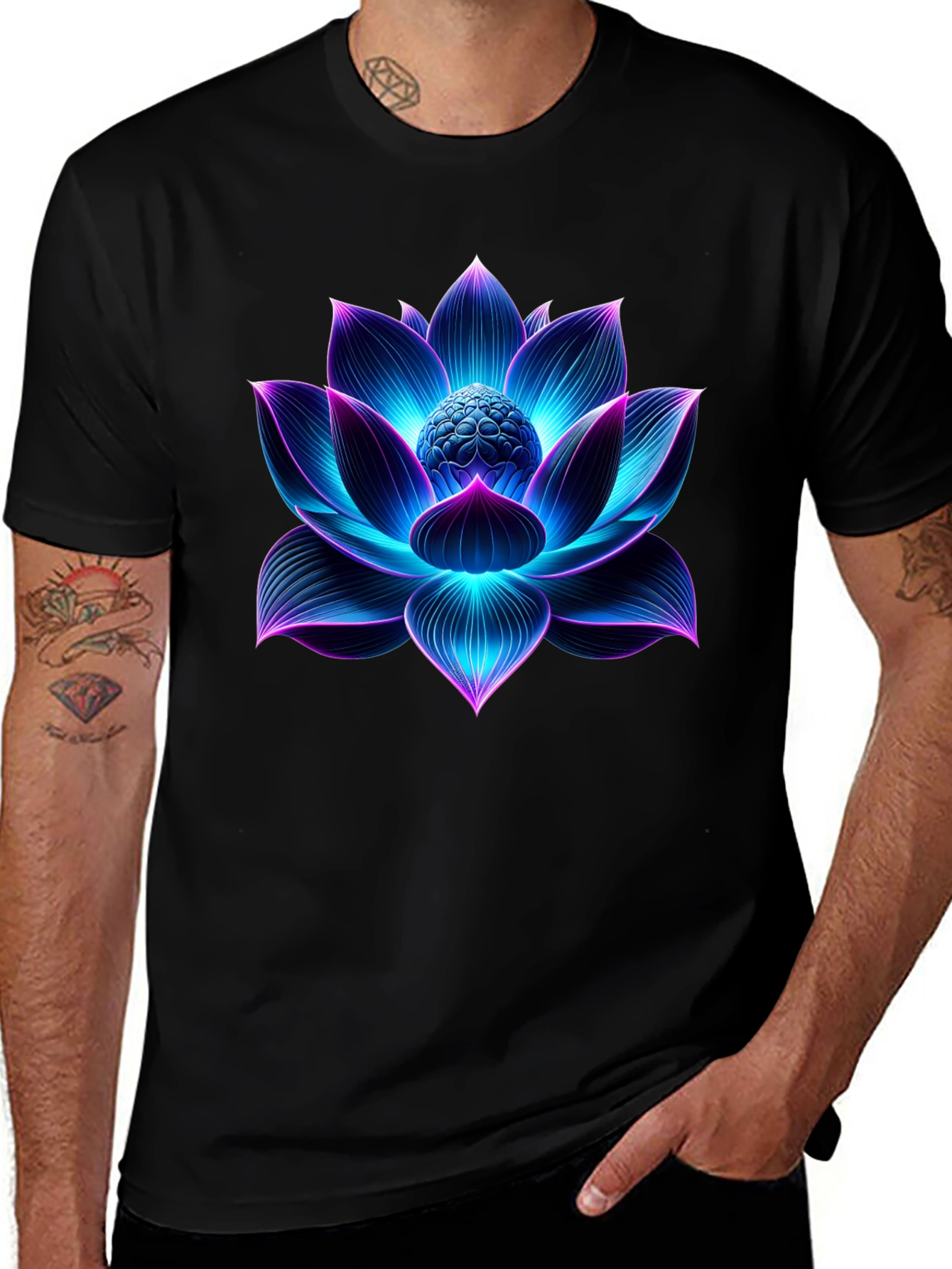 Glowing Lotus Flower Graphic Tee