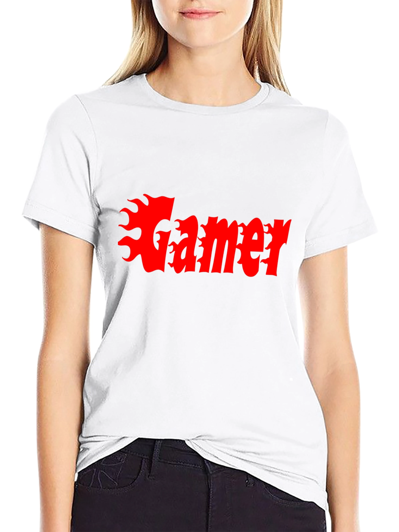 Gamer Flame Graphic Black T-Shirt