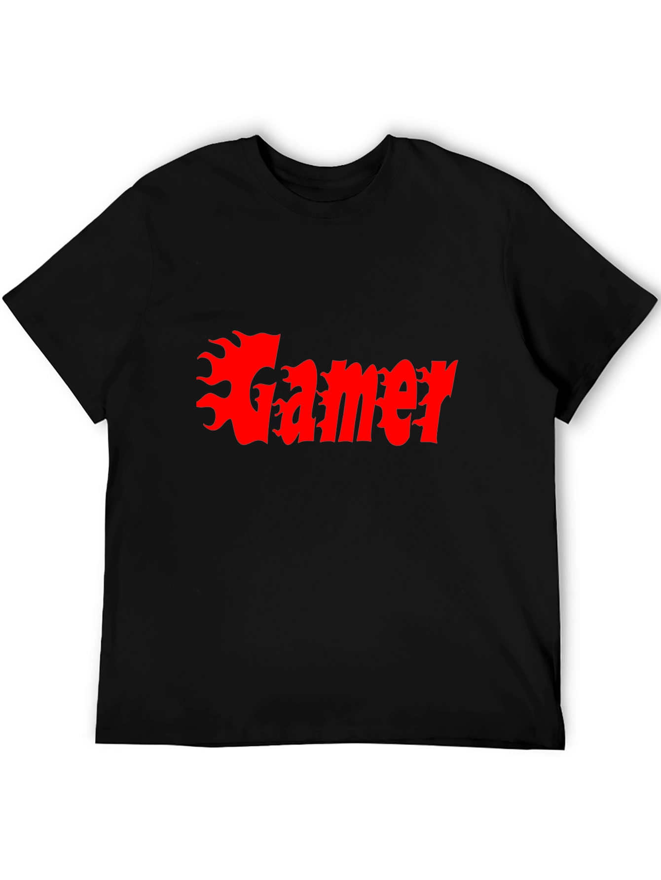 Gamer Flame Graphic Black T-Shirt