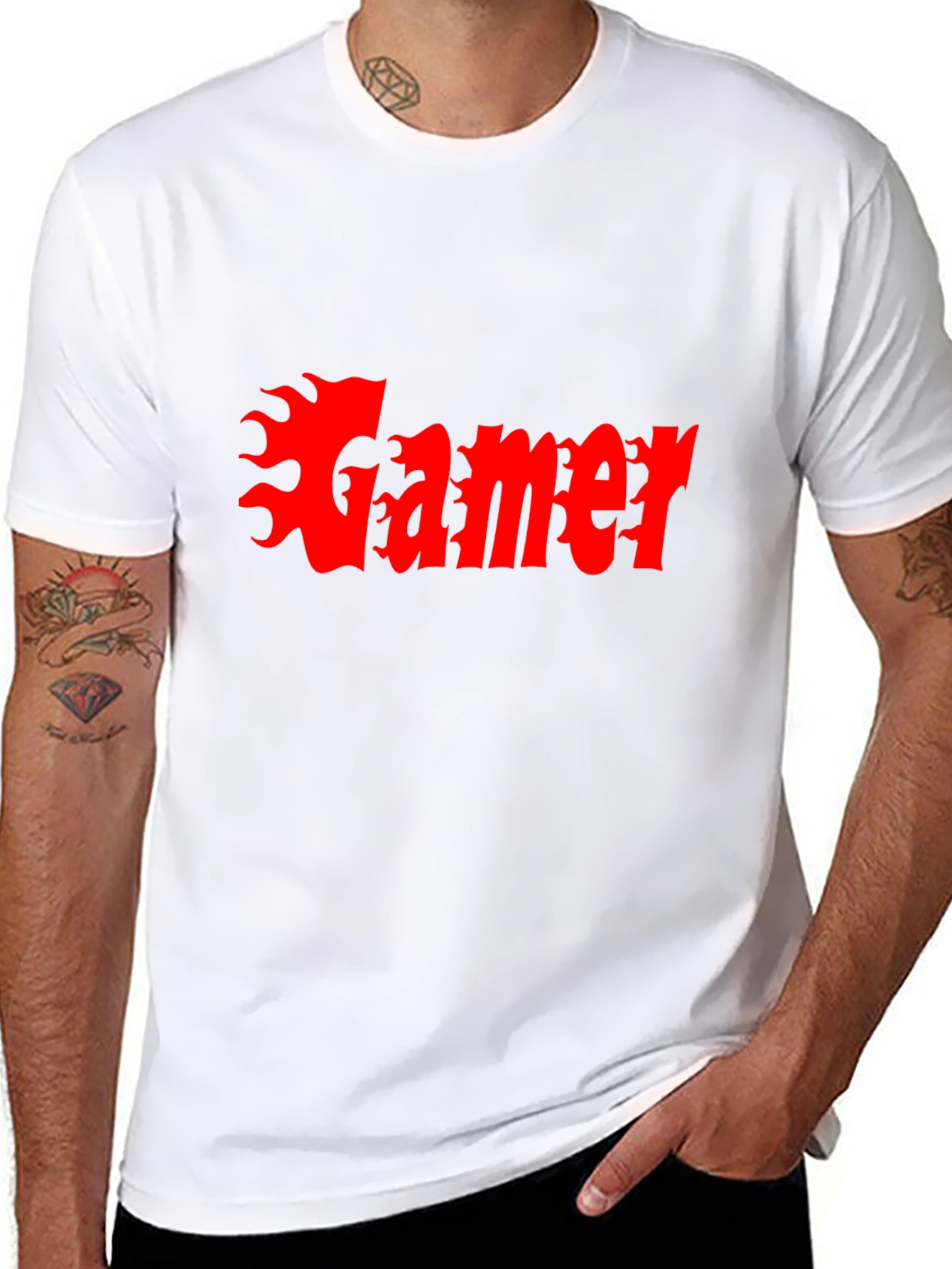 Gamer Flame Graphic Black T-Shirt