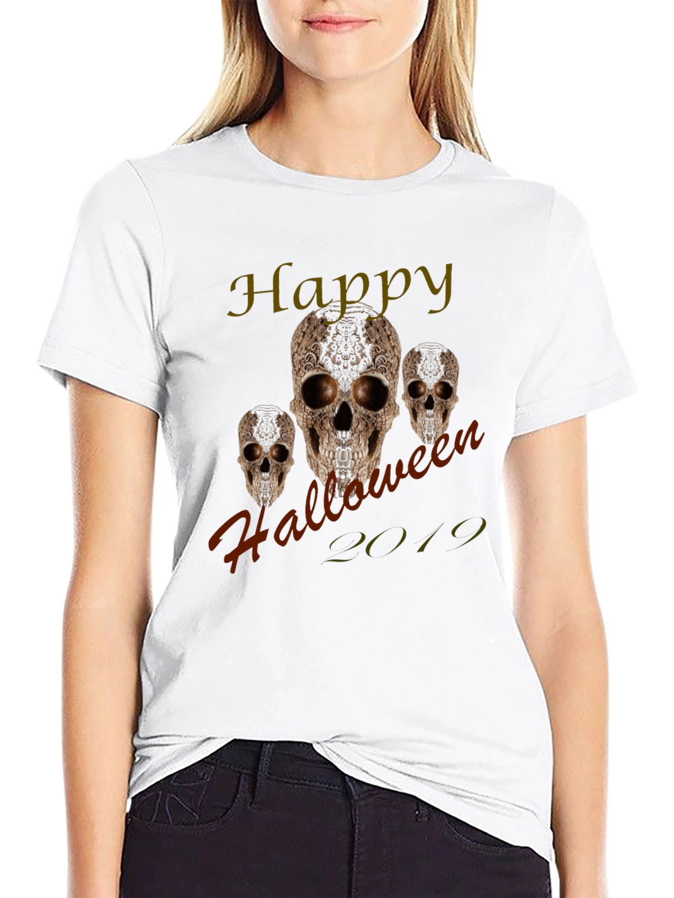 Happy Halloween 2019 Skull Graphic Tee