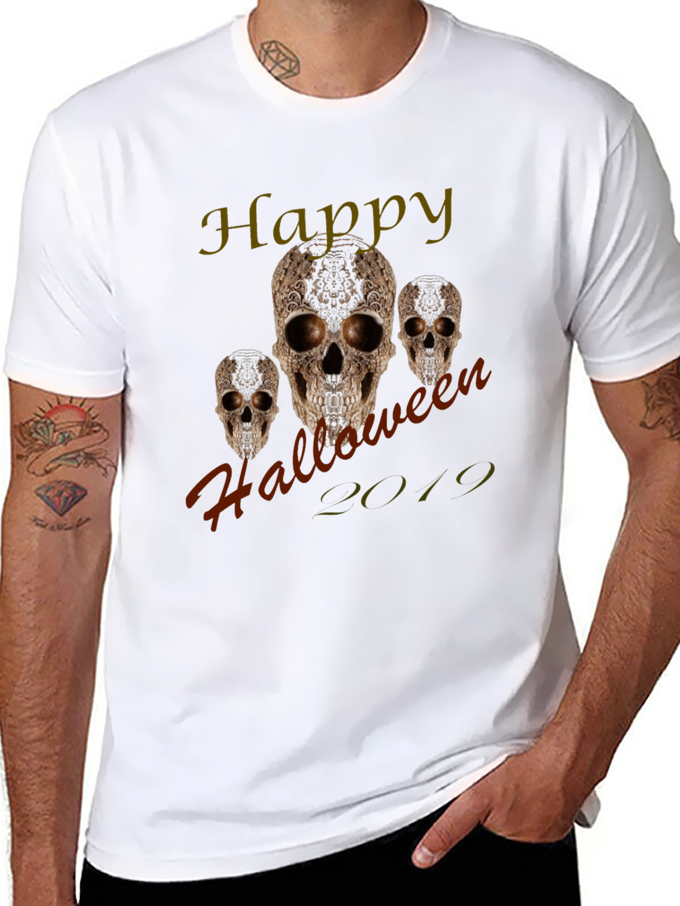 Happy Halloween 2019 Skull Graphic Tee