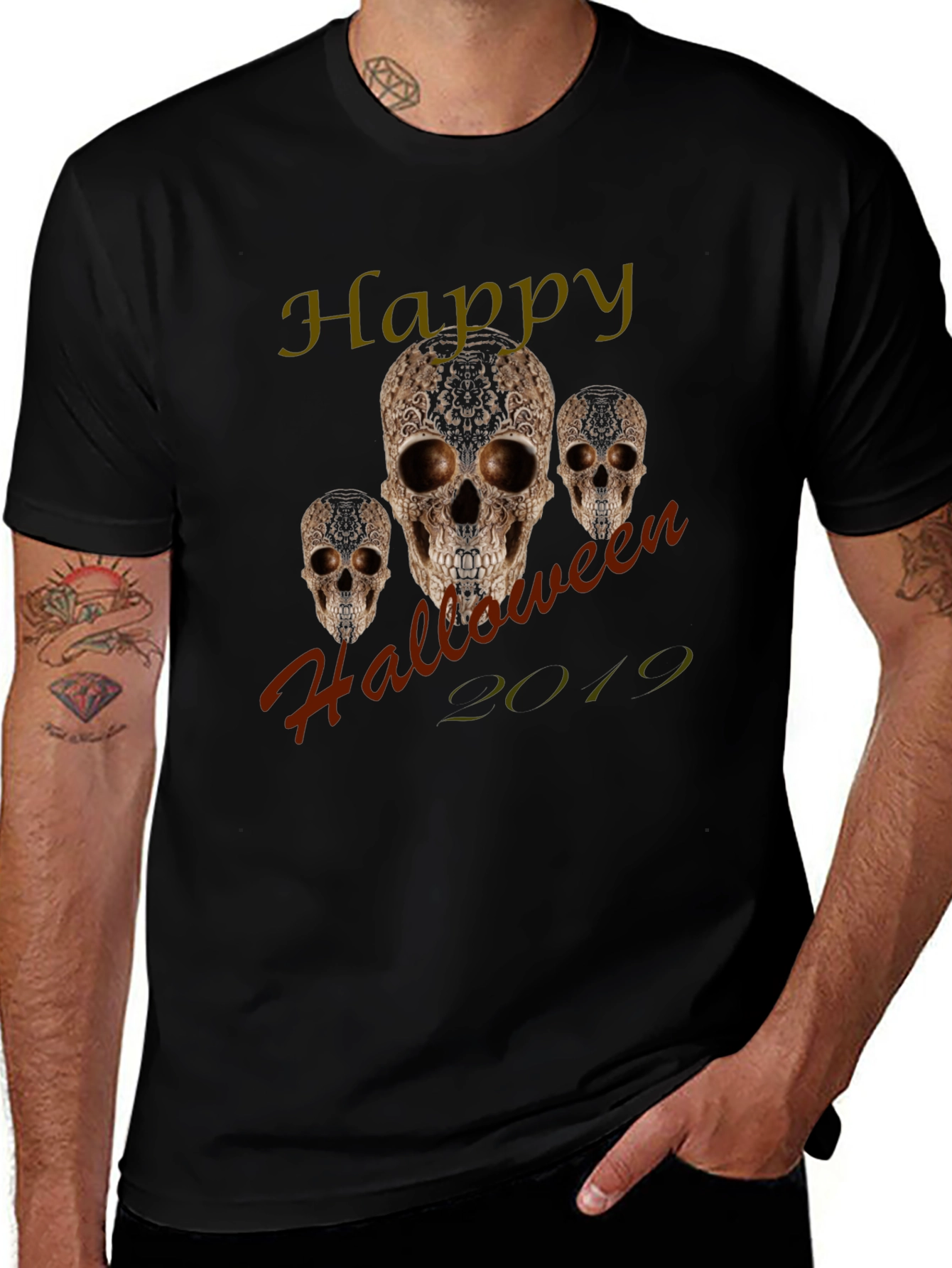 Happy Halloween 2019 Skull Graphic Tee