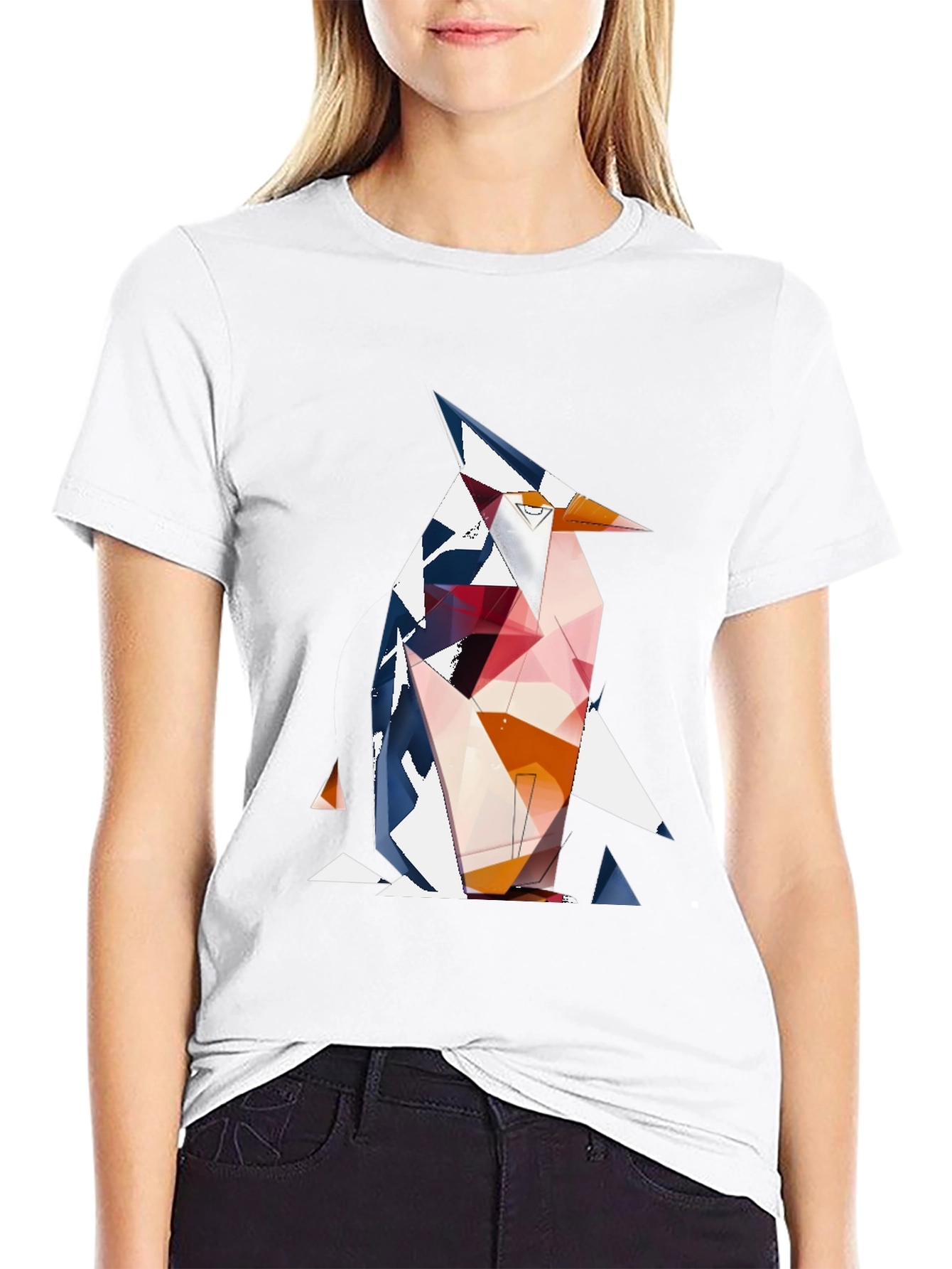 Geometric Penguin Graphic T-Shirt