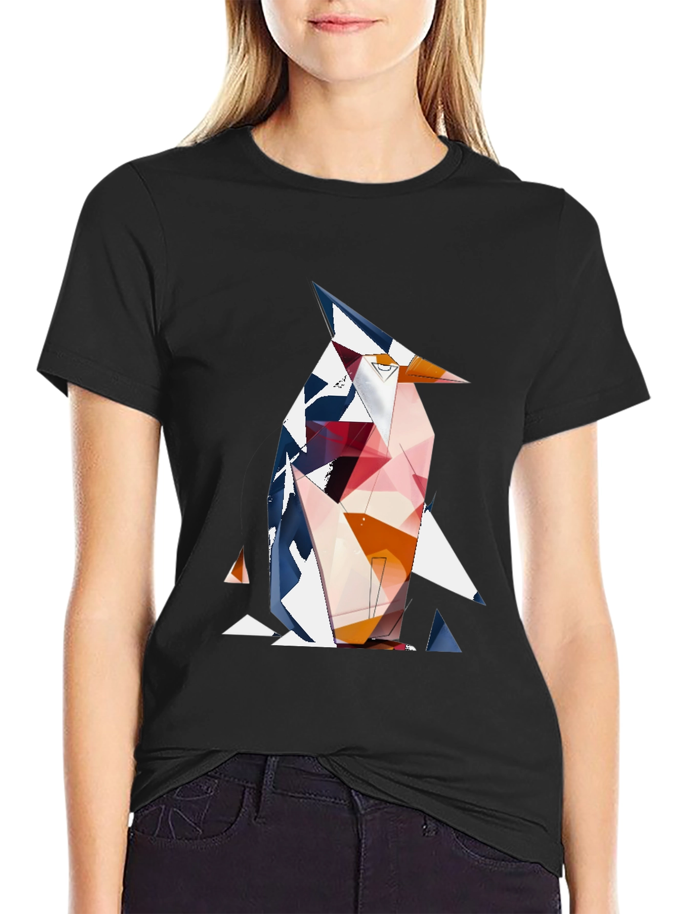 Geometric Penguin Graphic T-Shirt