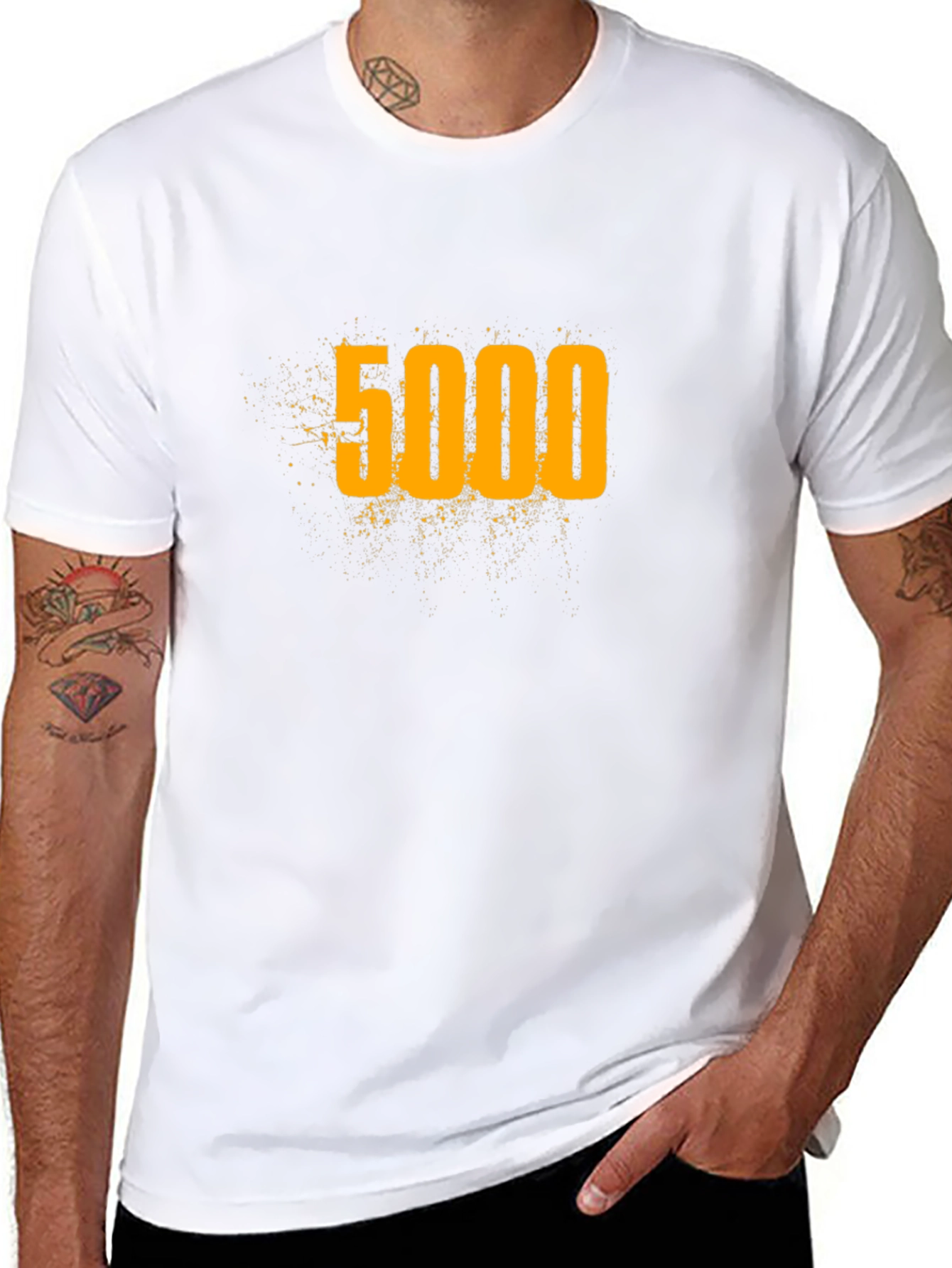 5000 Graphic Tee - Black Cotton Blend T-Shirt