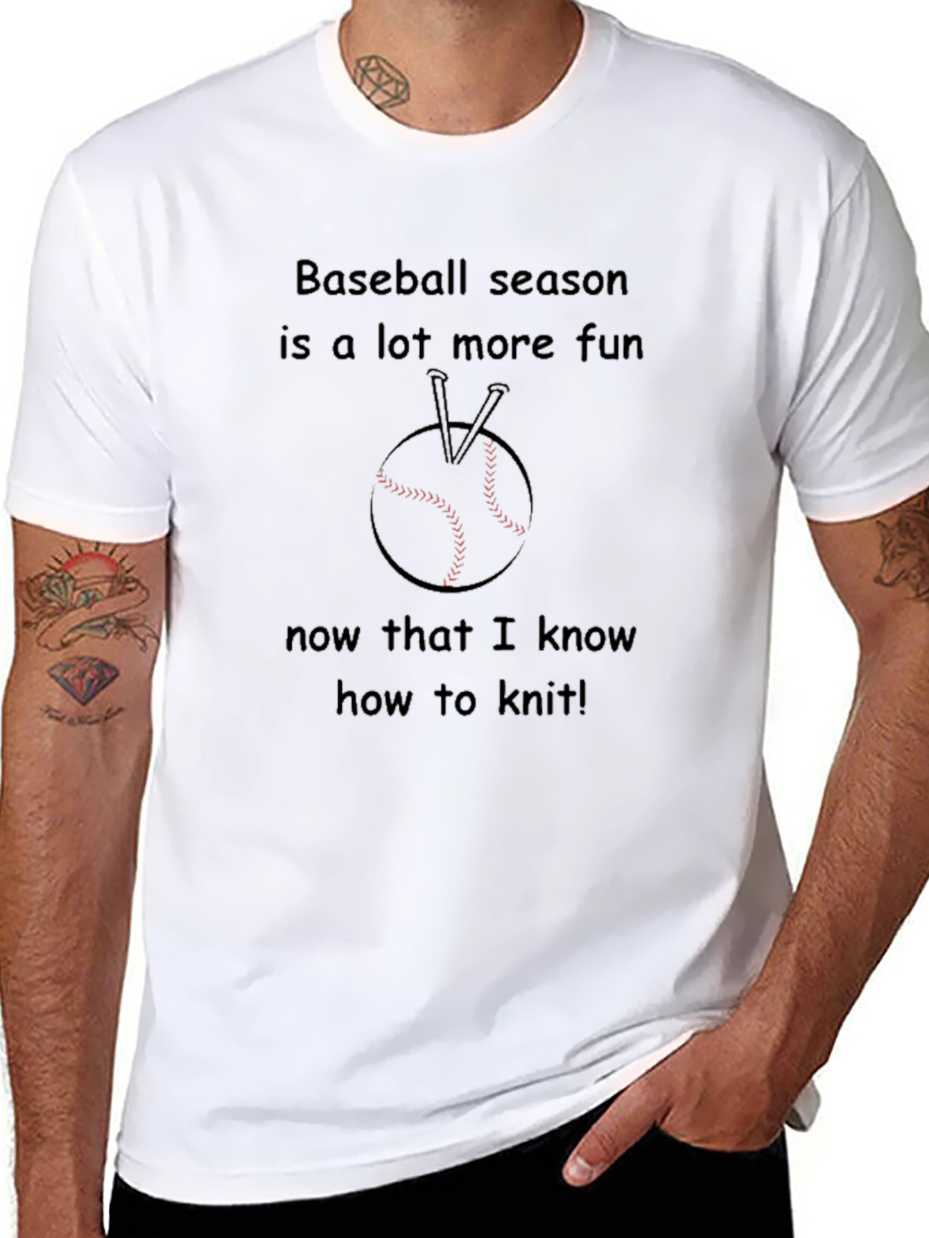 Baseball & Knitting Fun T-Shirt