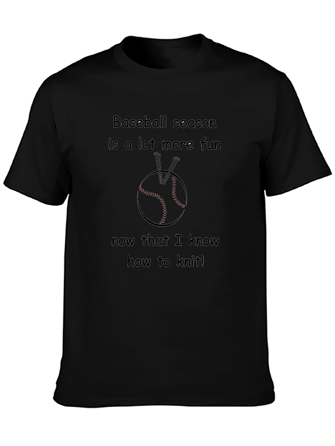 Baseball & Knitting Fun T-Shirt