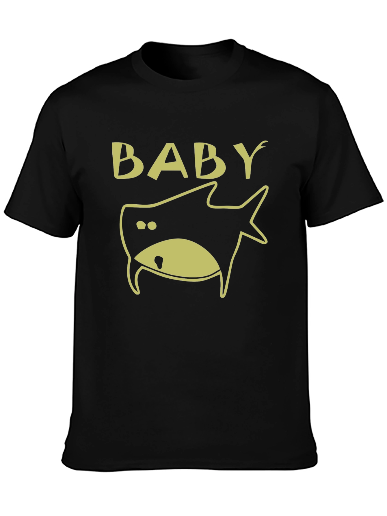 Baby Shark Graphic Tee - Black Cotton T-Shirt