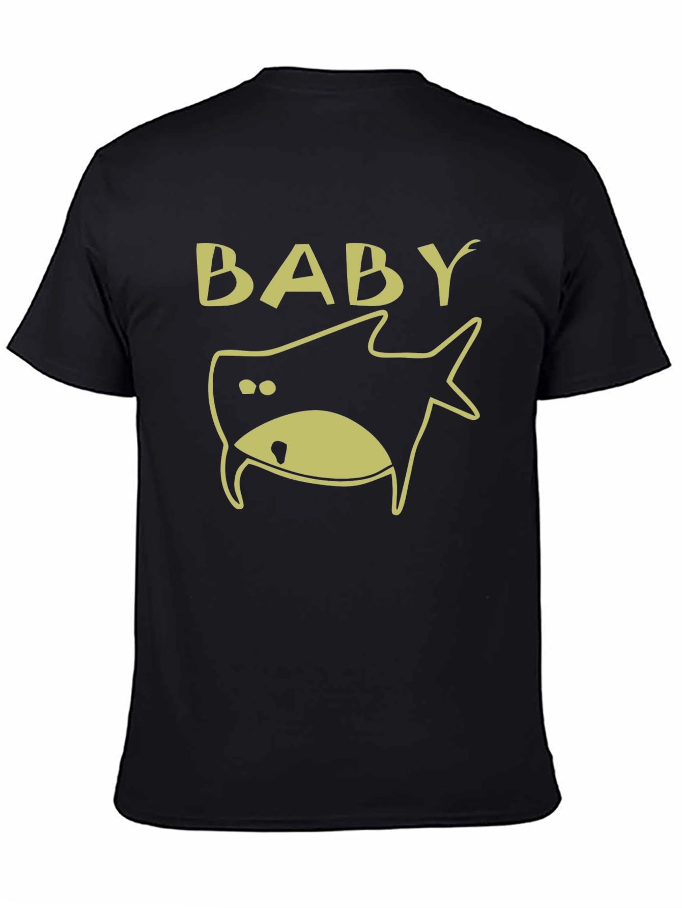 Baby Shark Graphic Tee - Black Cotton T-Shirt