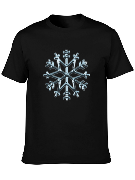 3D Snowflake Graphic Tee - Winter Holiday Style