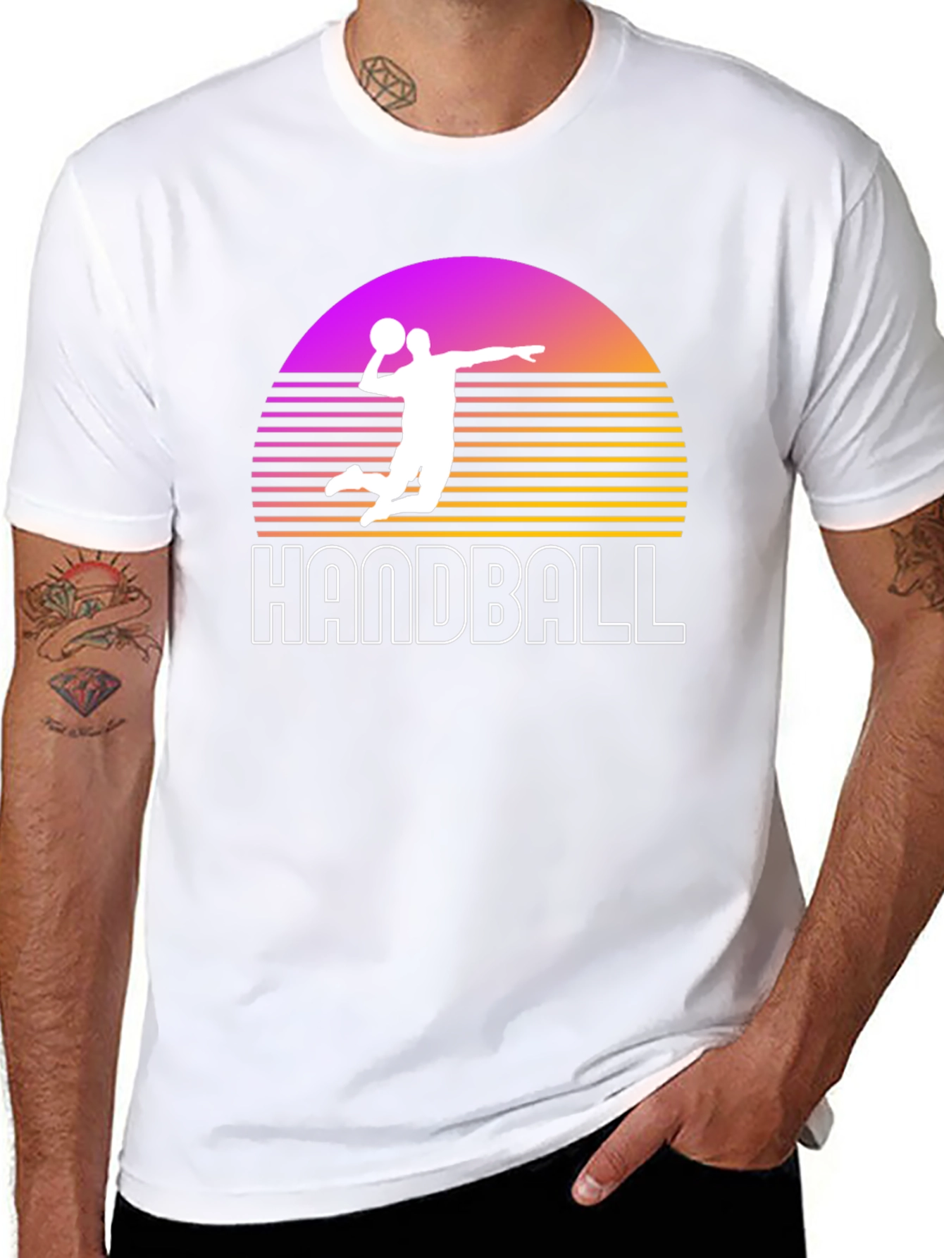 Handball Sunset Graphic T-Shirt