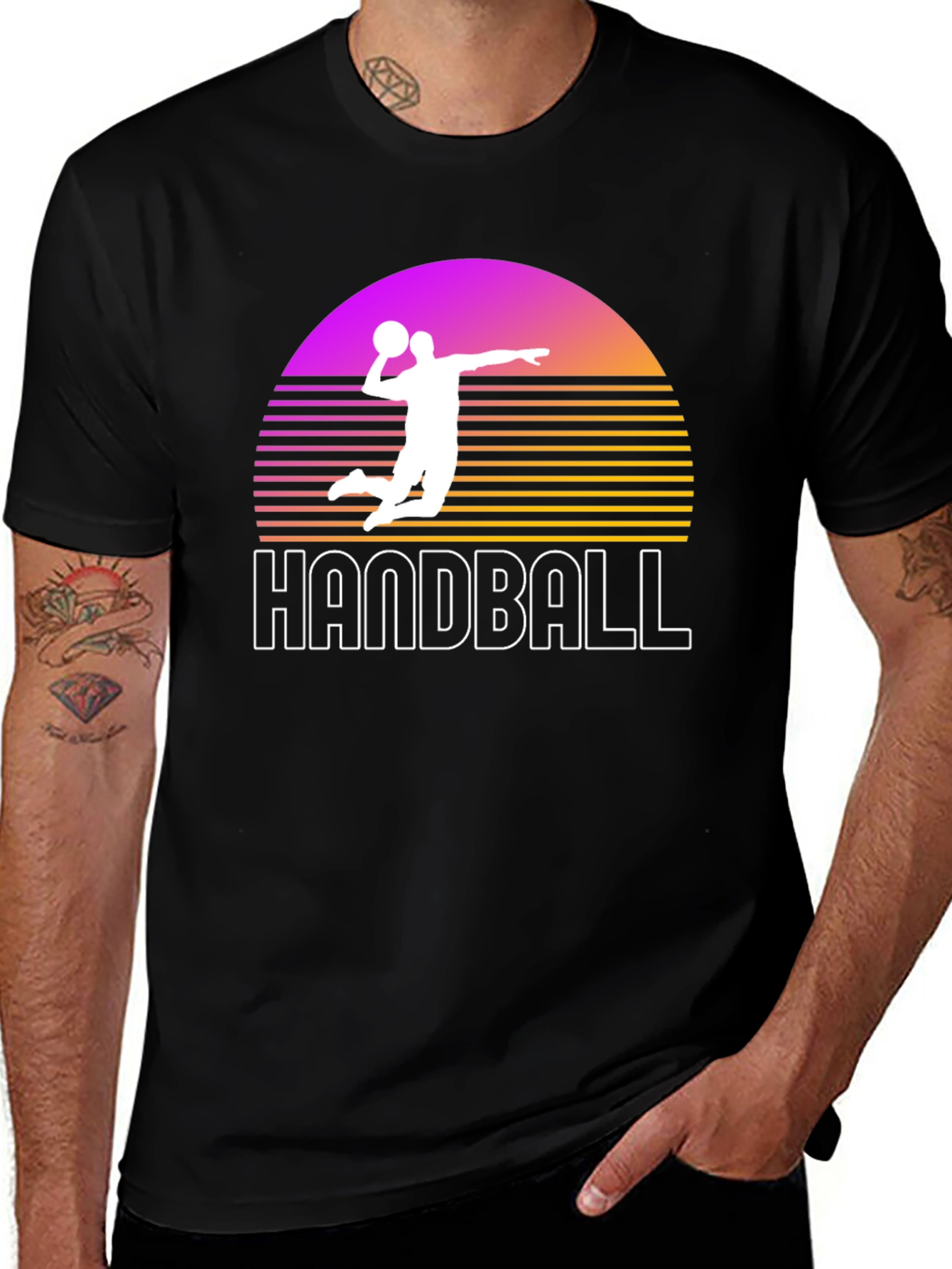 Handball Sunset Graphic T-Shirt