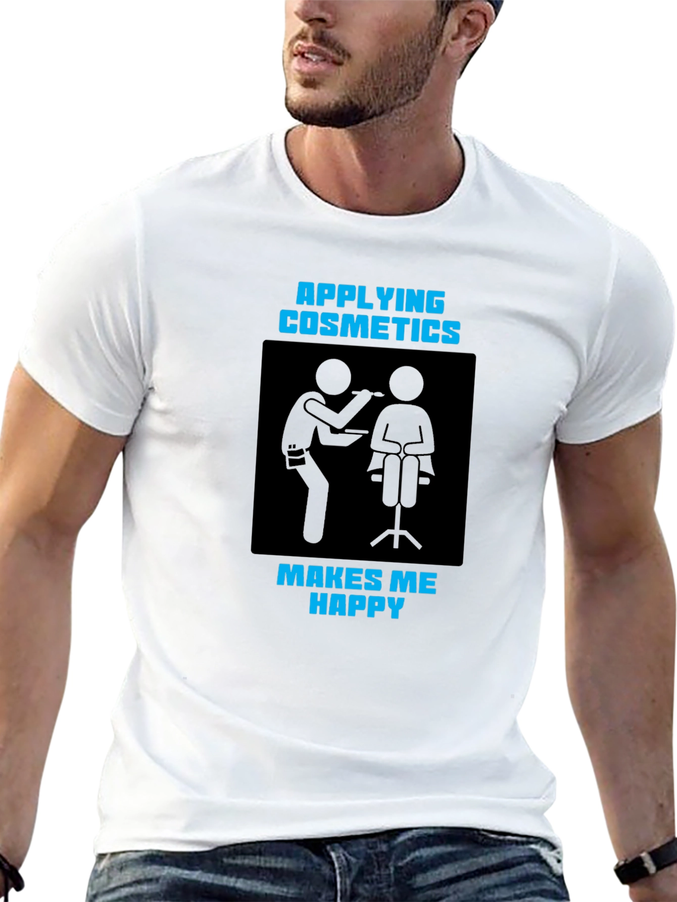 Applying Cosmetics Makes Me Happy Black T-Shirt