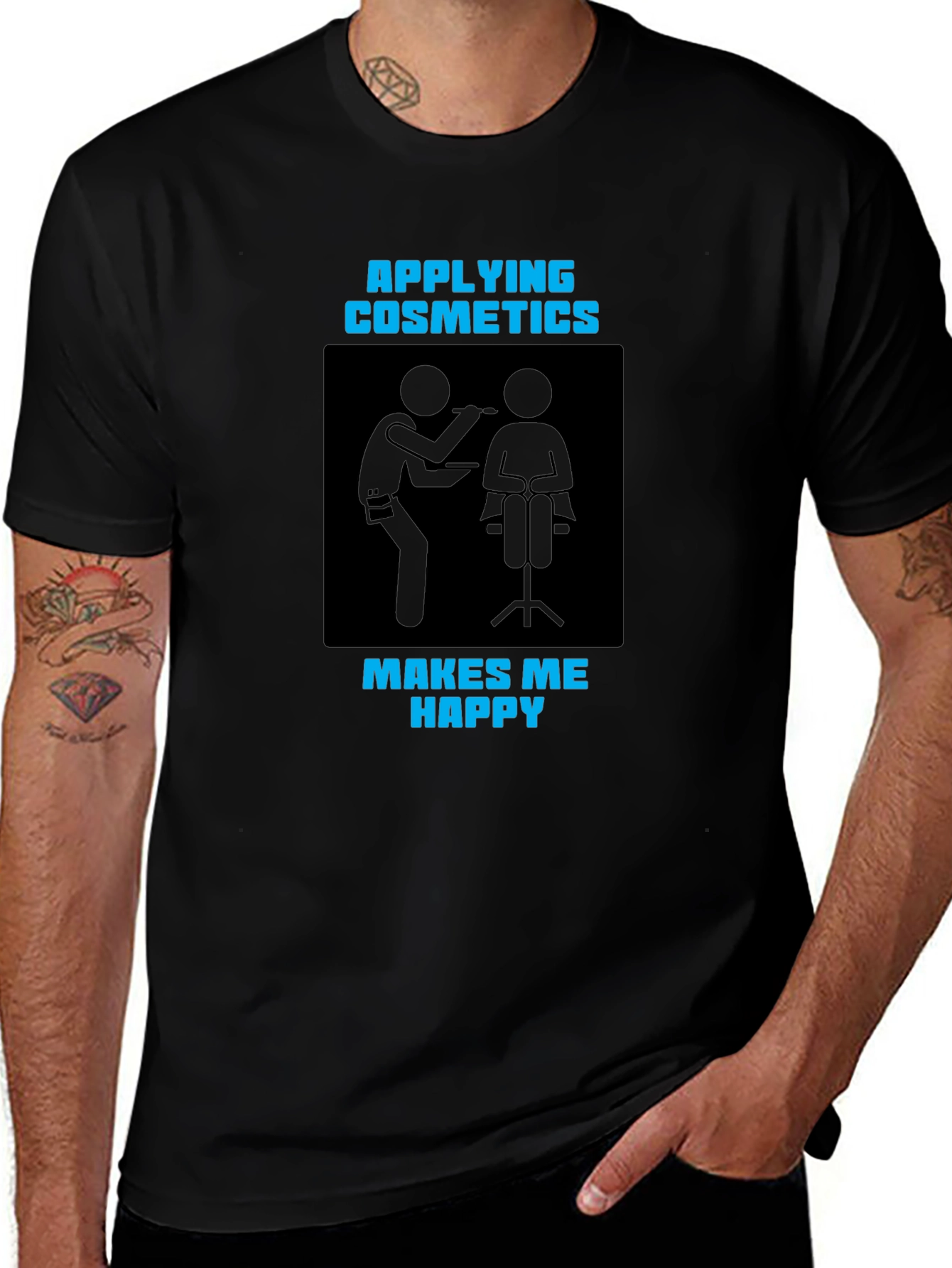 Applying Cosmetics Makes Me Happy Black T-Shirt