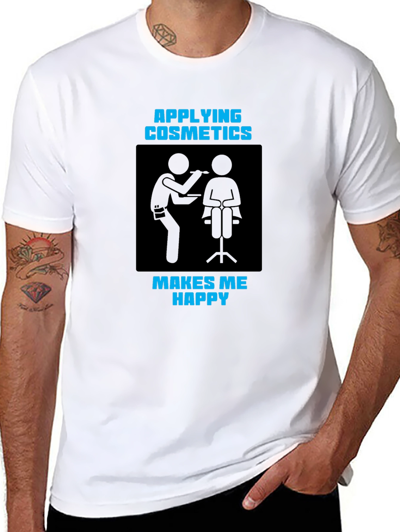 Applying Cosmetics Makes Me Happy Black T-Shirt