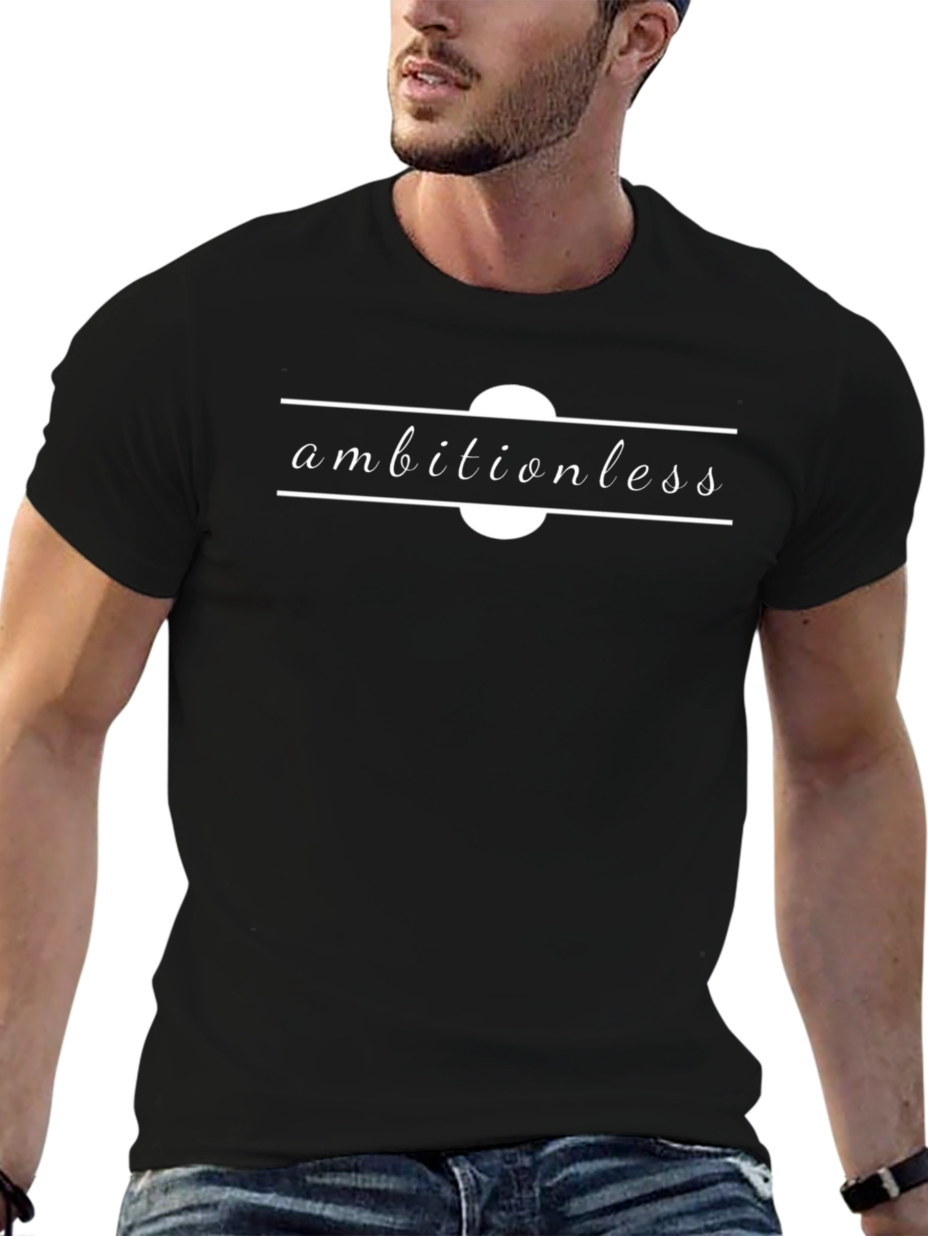 Ambitionless Graphic Tee - Black Casual Shirt