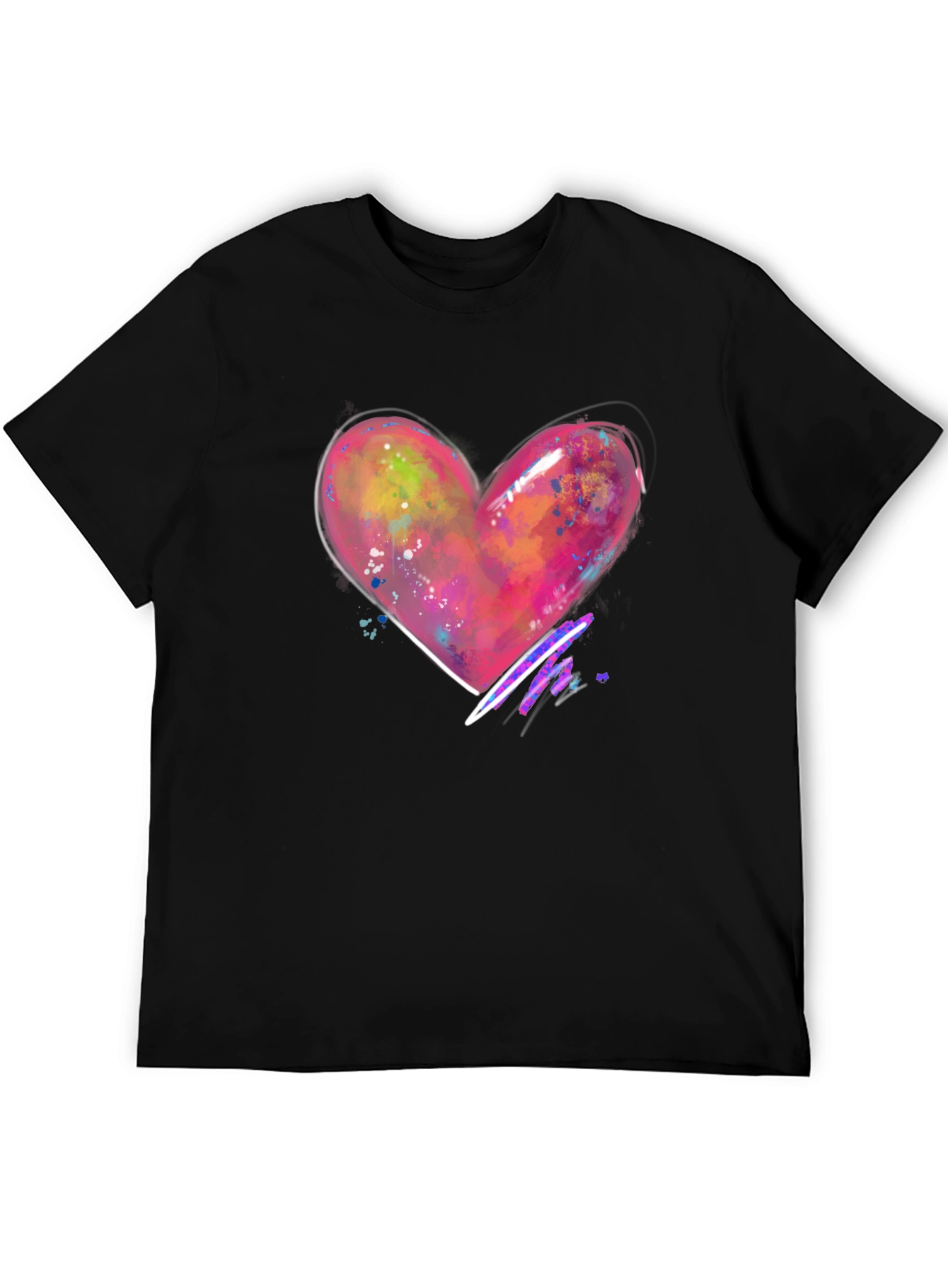 Heart Graphic Black T-Shirt