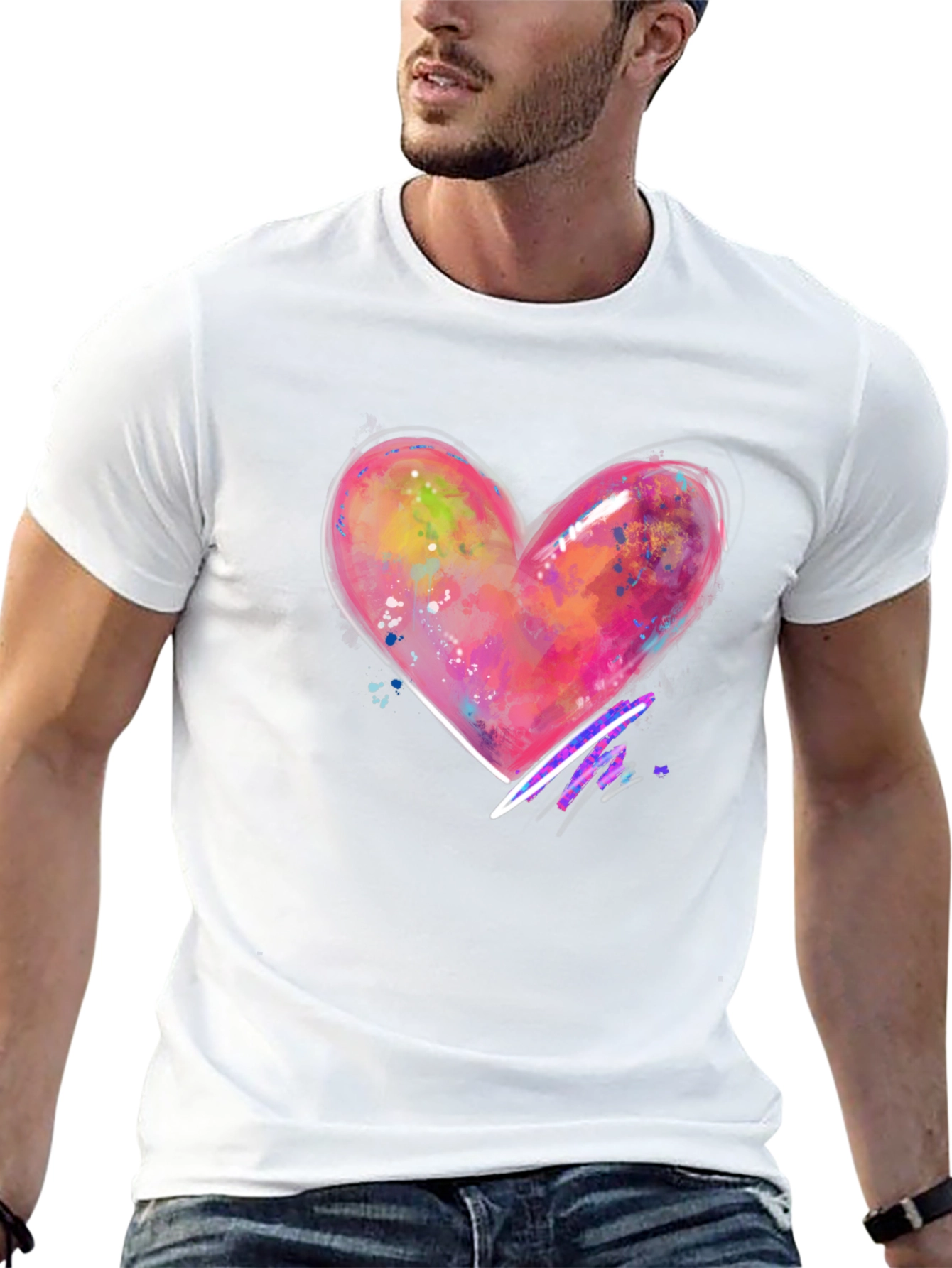 Heart Graphic Black T-Shirt