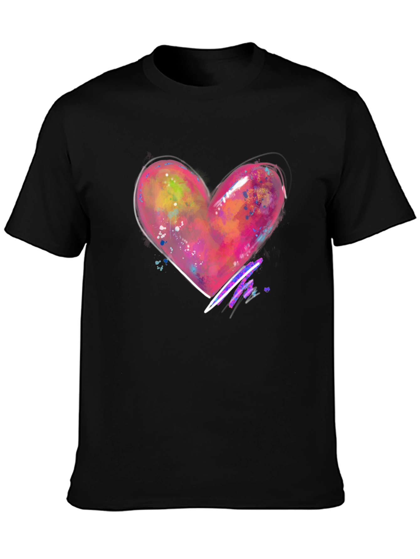Heart Graphic Black T-Shirt
