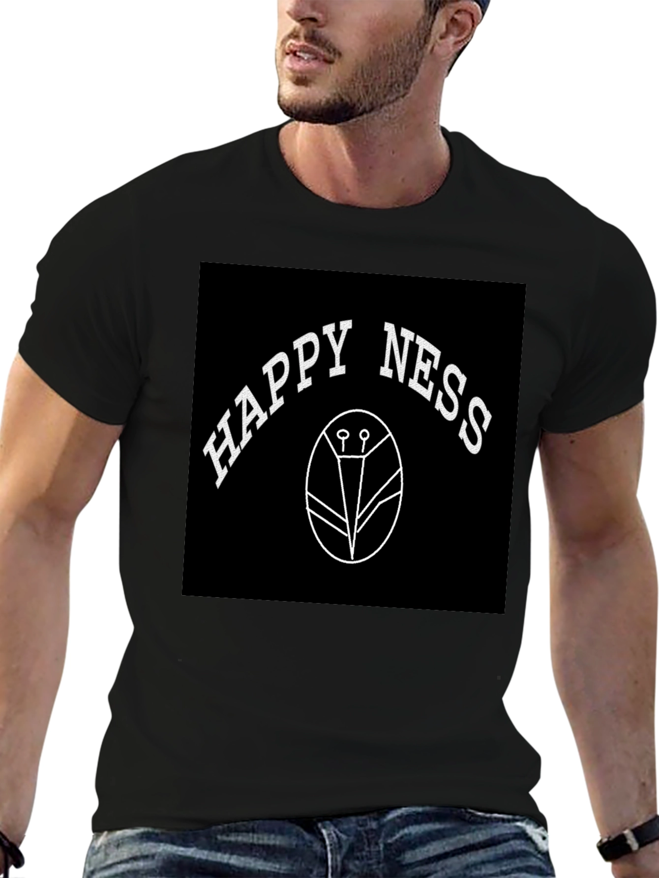 Happiness T-Shirt - Black Graphic Tee