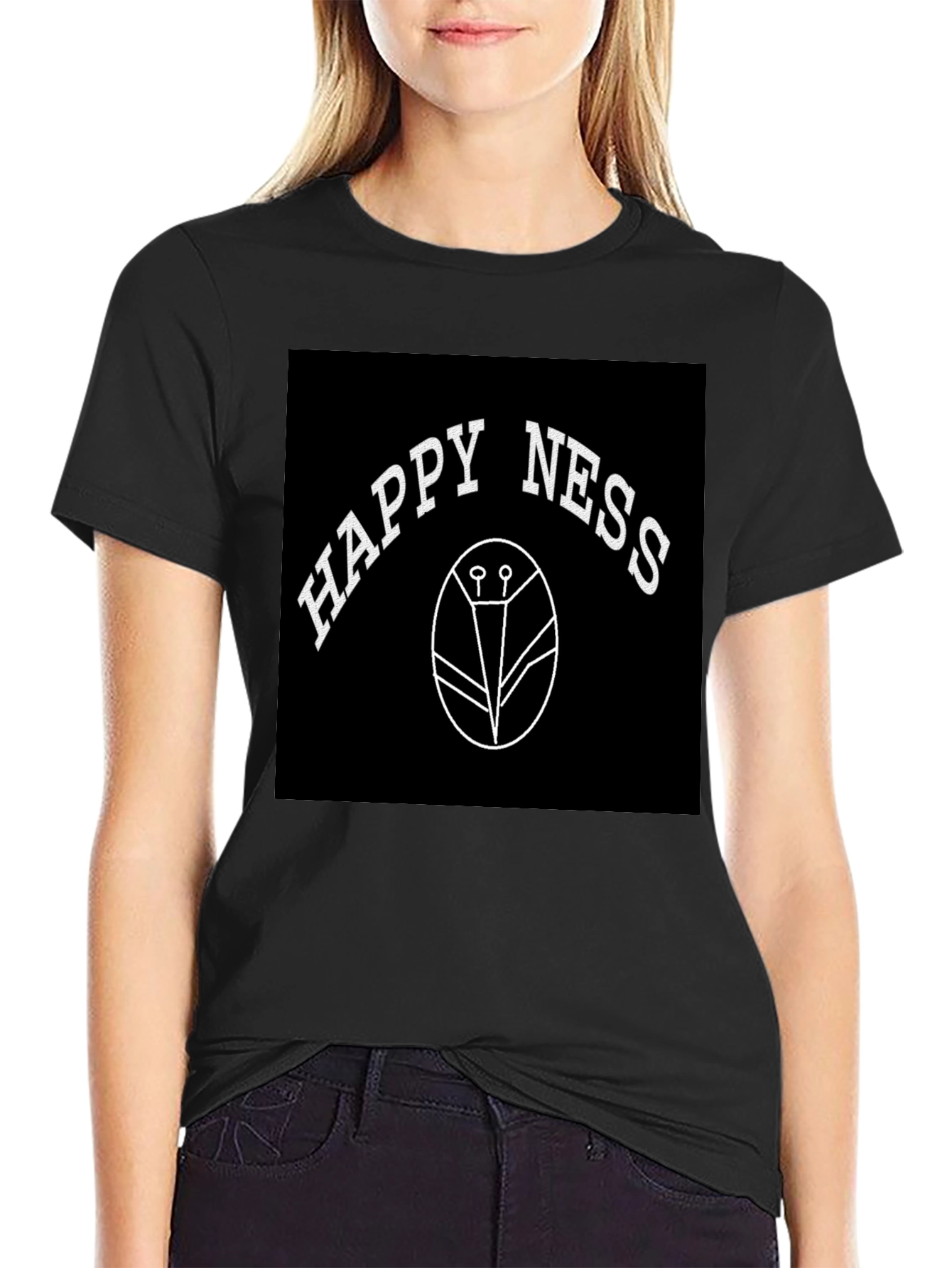 Happiness T-Shirt - Black Graphic Tee