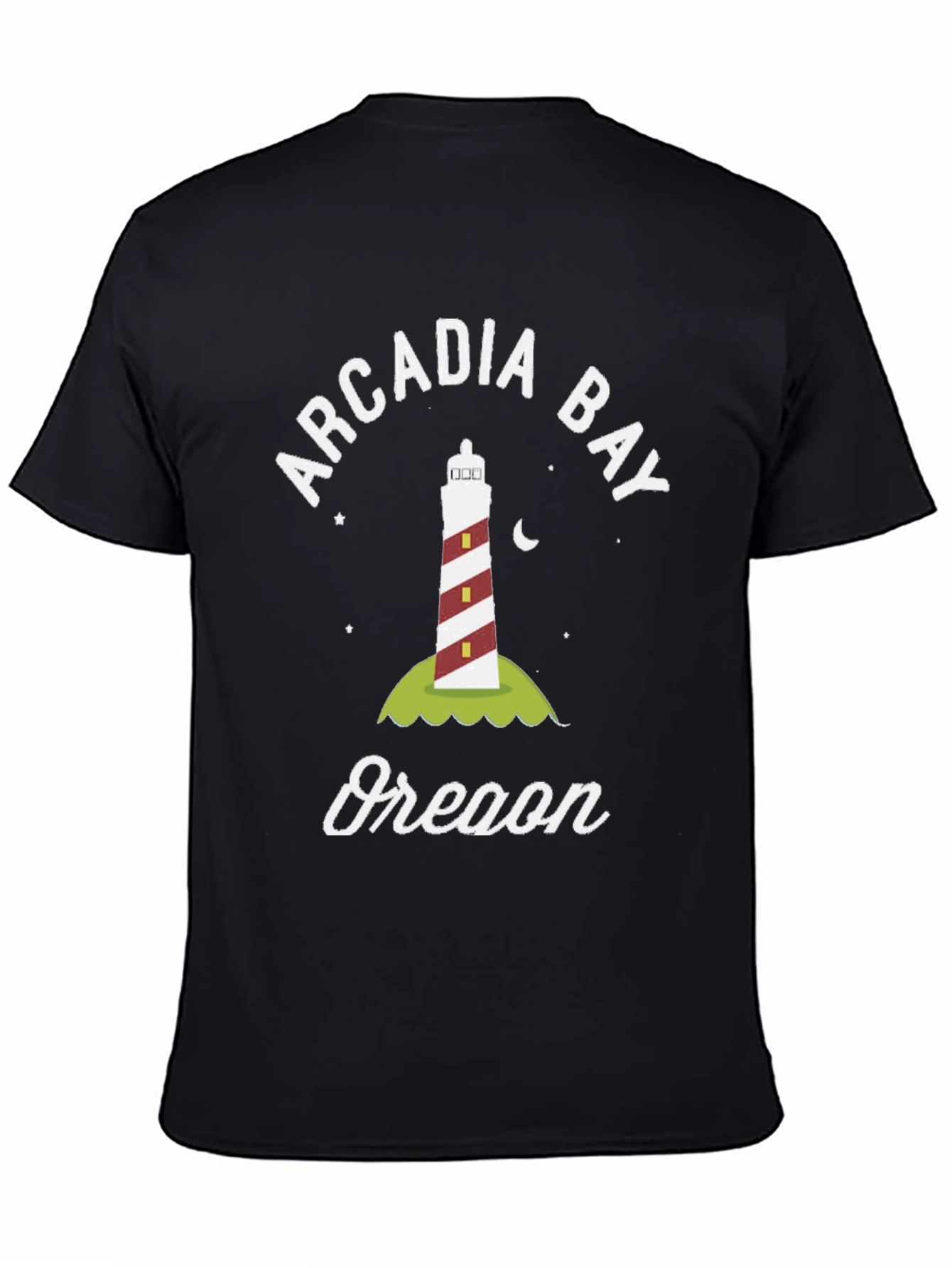 Arcadia Bay Oregon Lighthouse Graphic T-Shirt