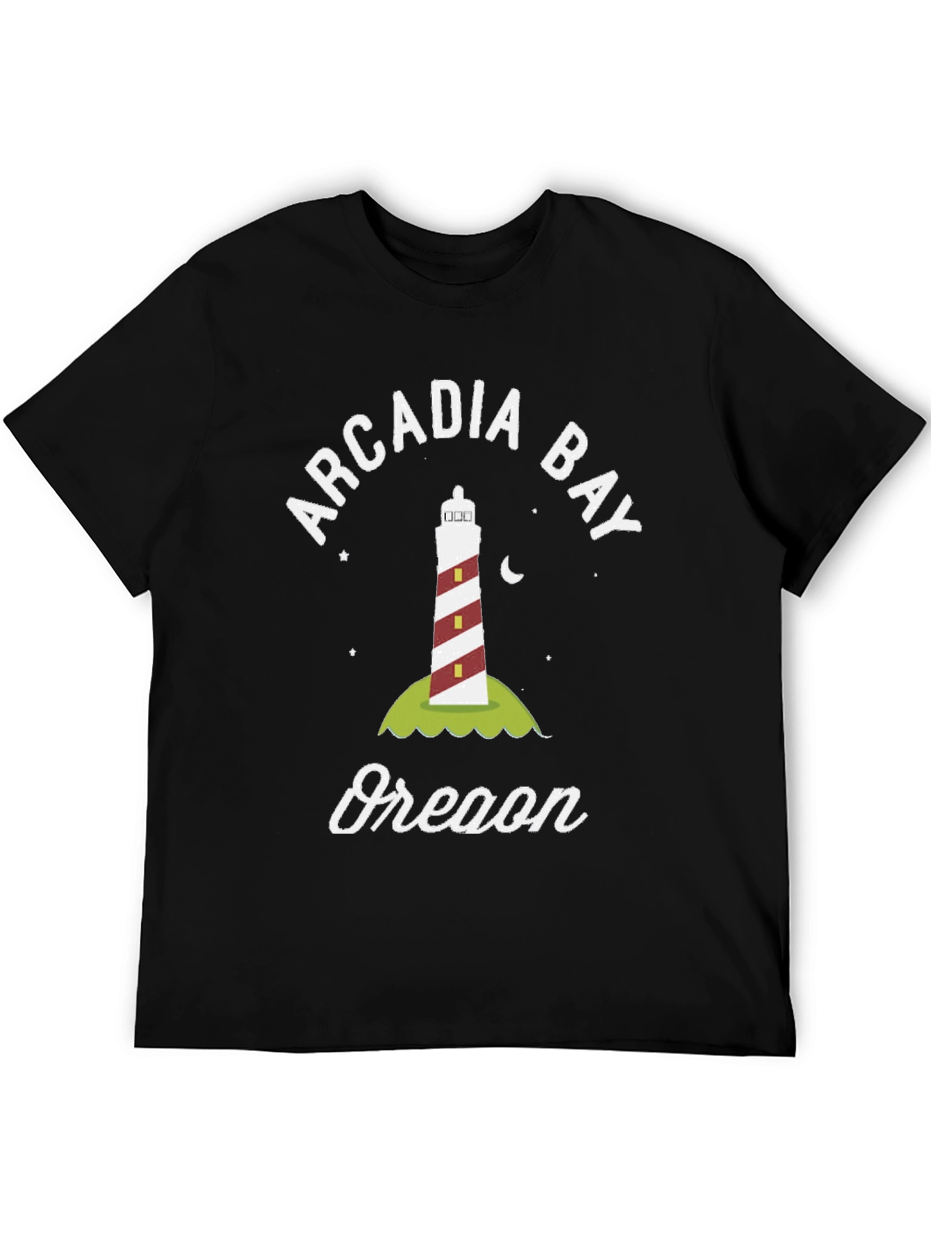 Arcadia Bay Oregon Lighthouse Graphic T-Shirt