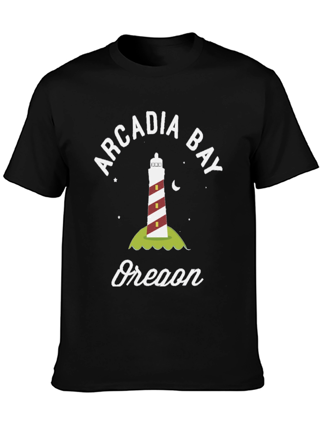 Arcadia Bay Oregon Lighthouse Graphic T-Shirt