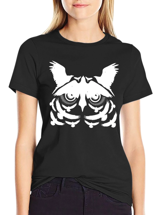 Abstract Owl Graphic T-Shirt - Mens Black Tee