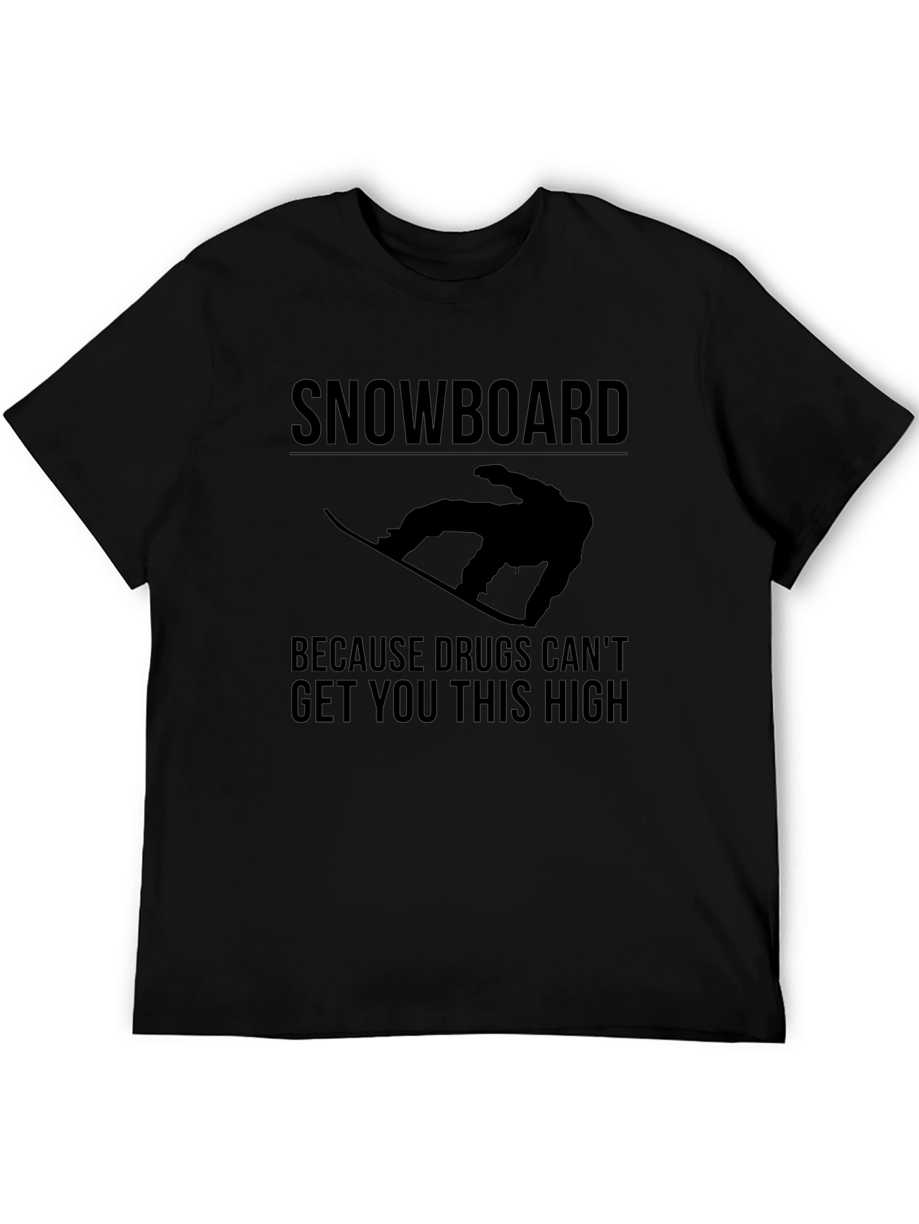 Snowboard High Black Graphic Tee