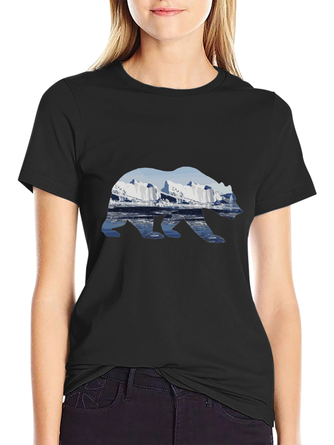 Arctic Bear Graphic T-Shirt - Black