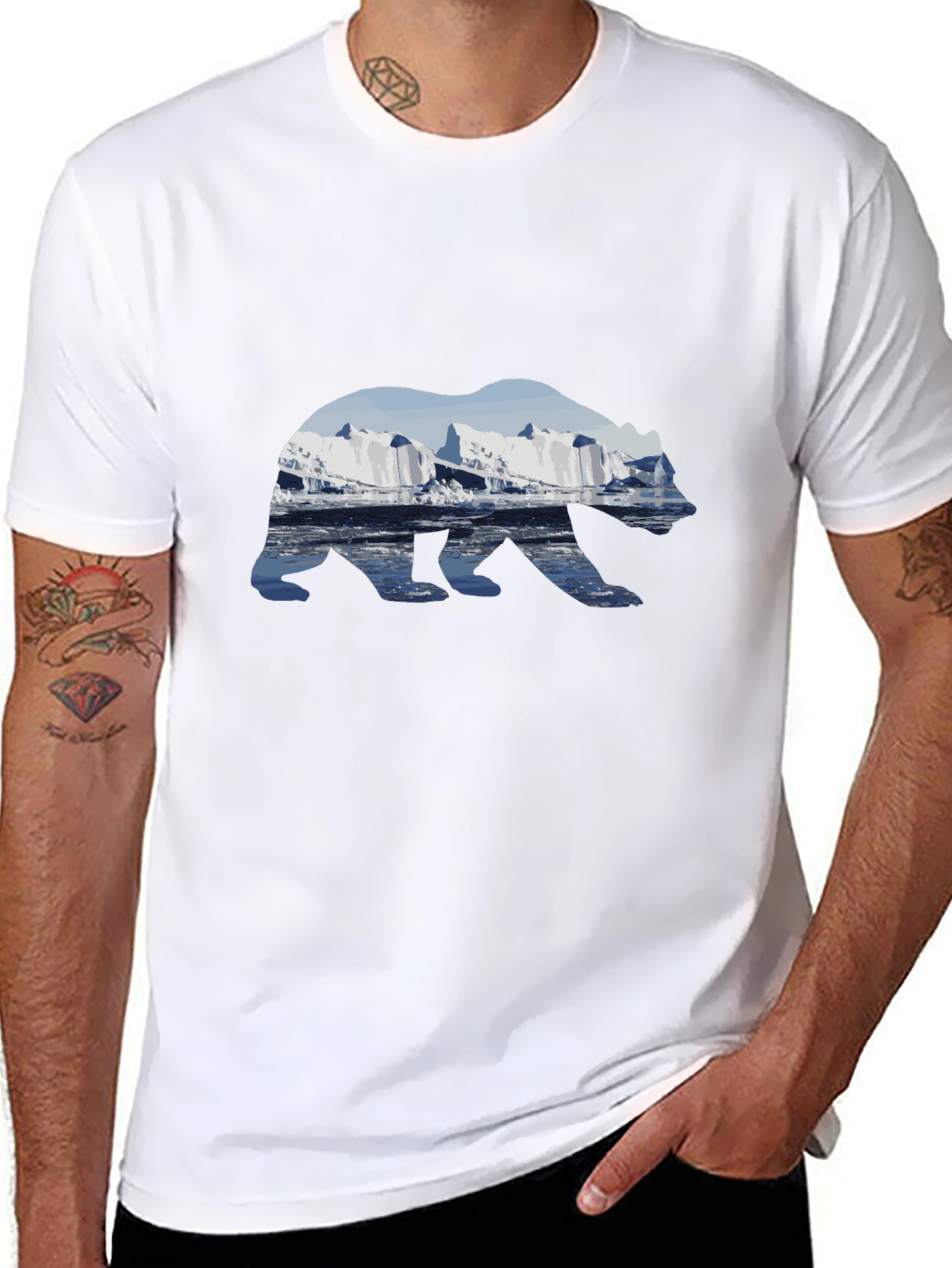 Arctic Bear Graphic T-Shirt - Black