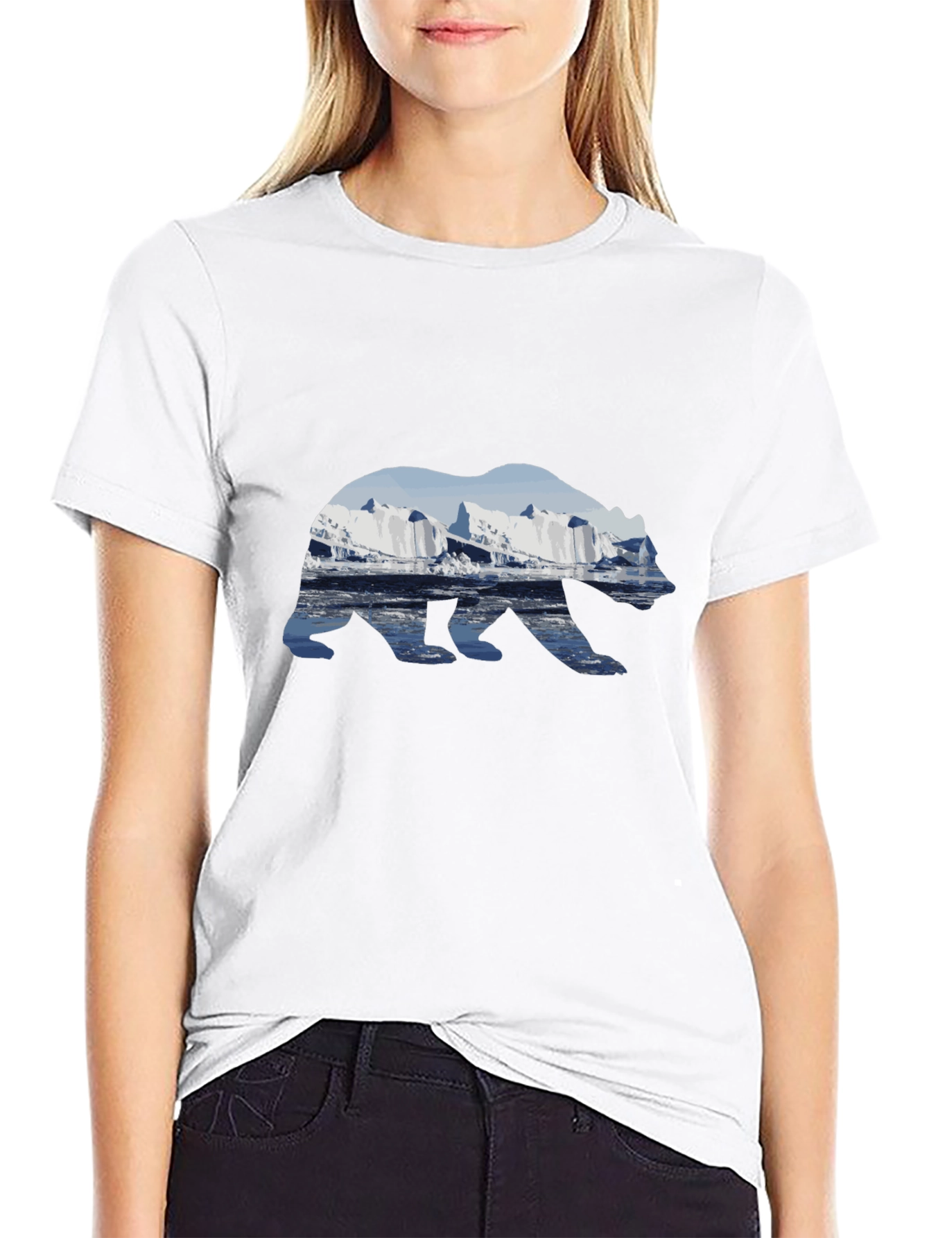Arctic Bear Graphic T-Shirt - Black