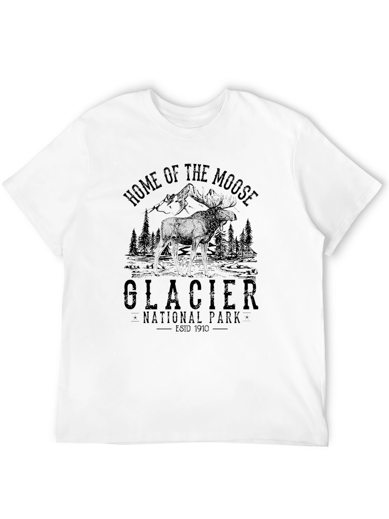 Glacier National Park Moose Graphic T-Shirt