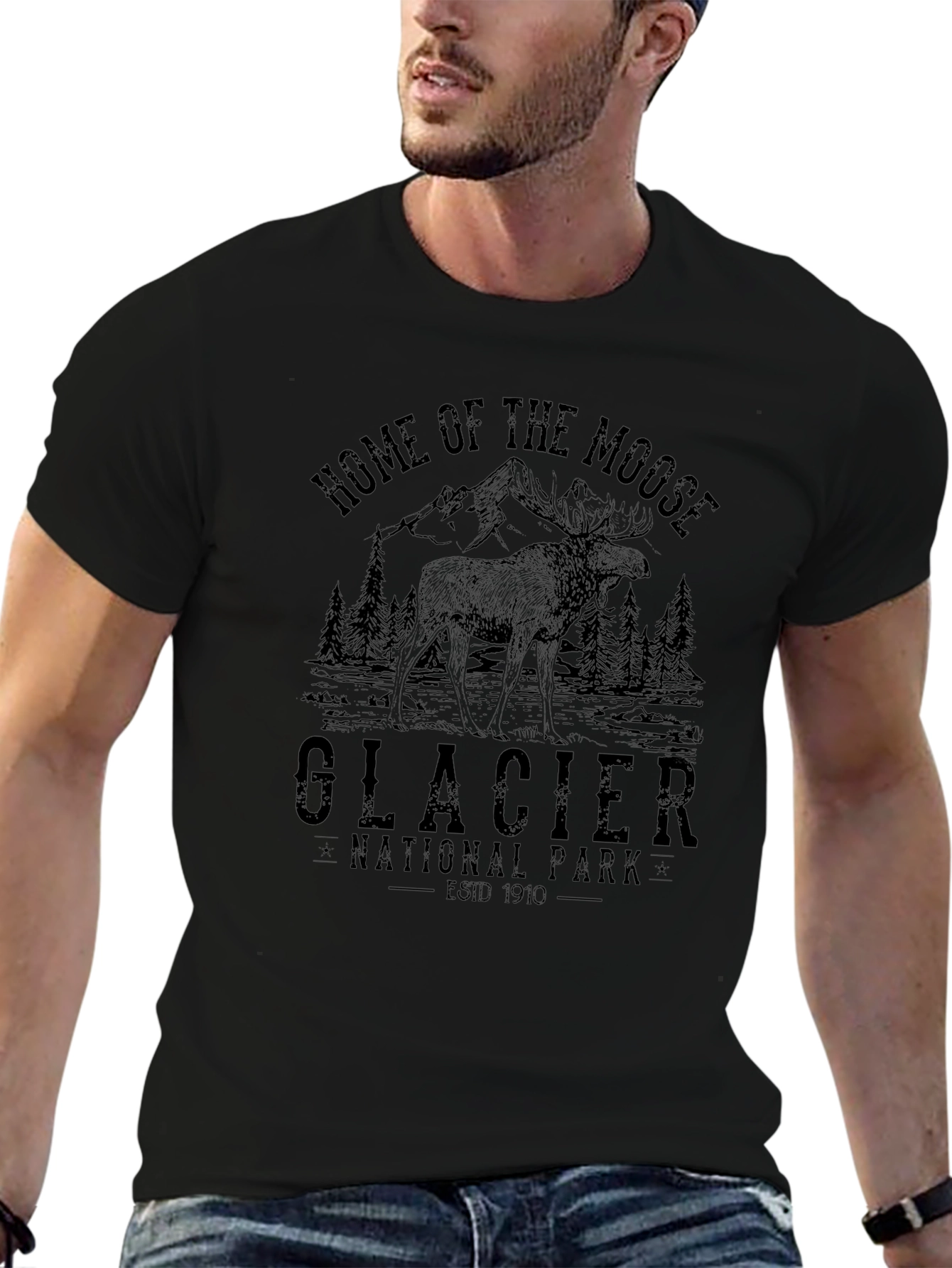 Glacier National Park Moose Graphic T-Shirt