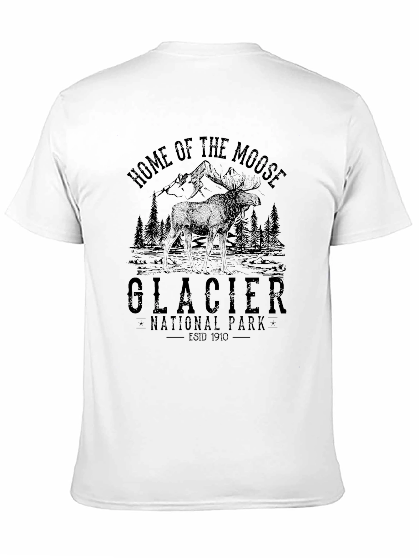 Glacier National Park Moose Graphic T-Shirt