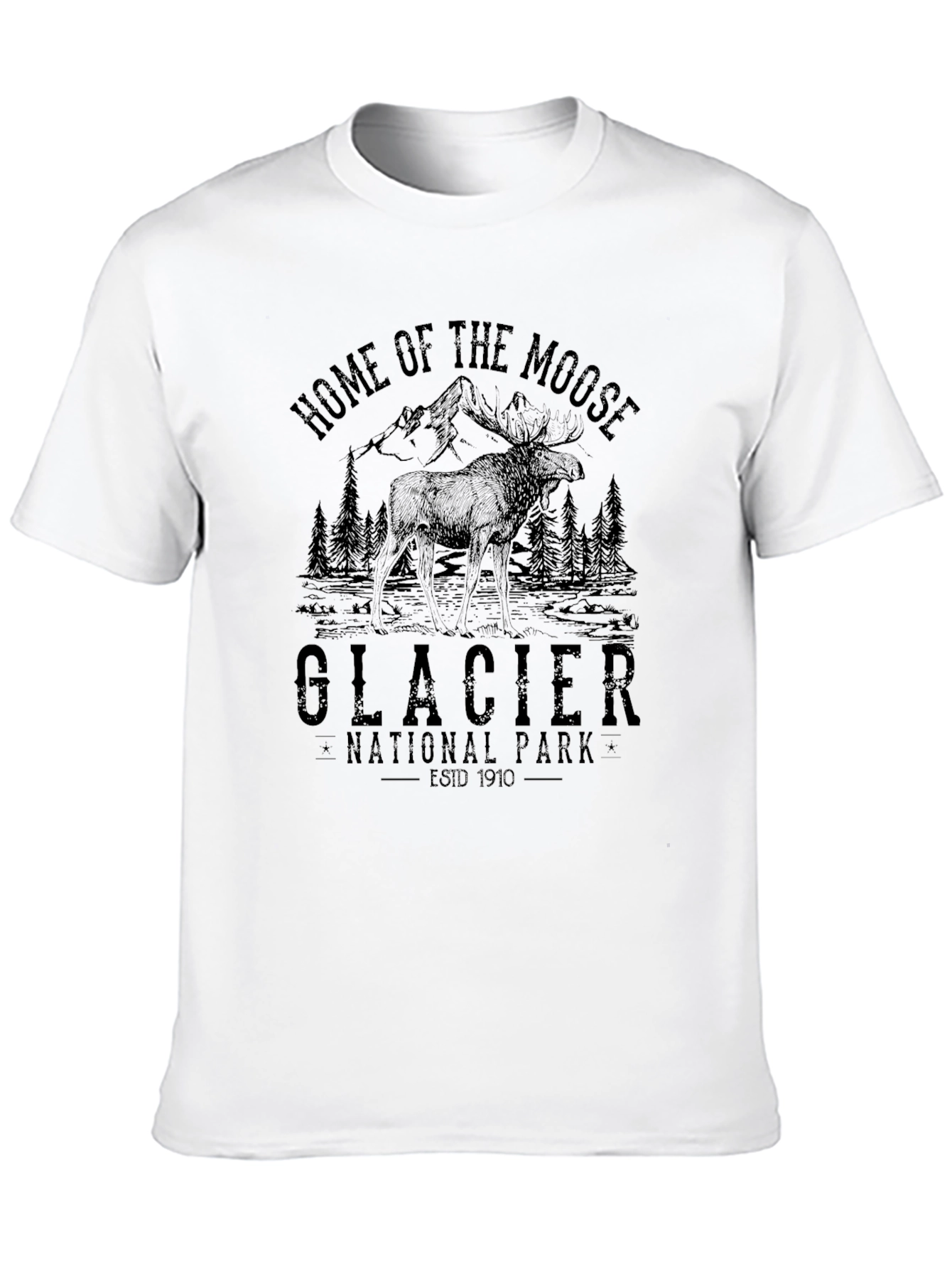 Glacier National Park Moose Graphic T-Shirt