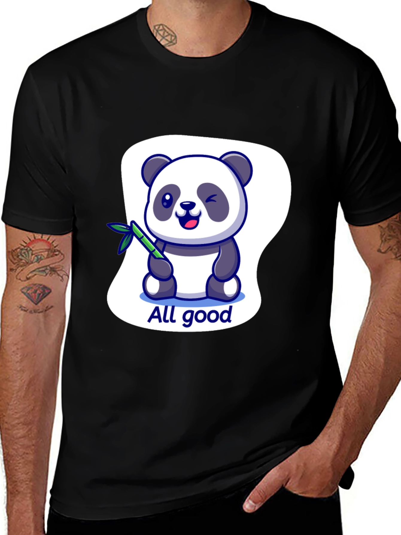 All Good Panda Graphic T-Shirt