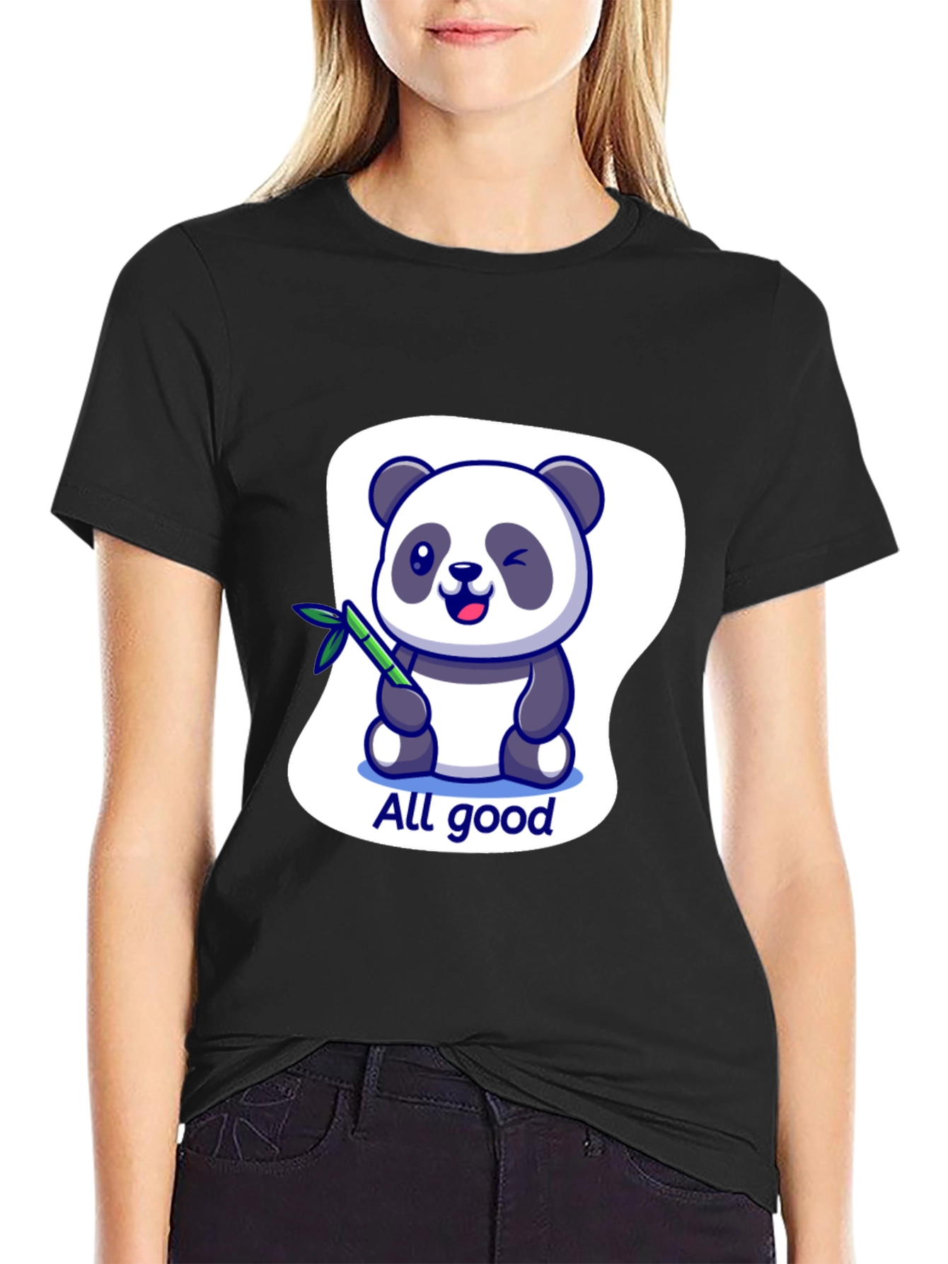 All Good Panda Graphic T-Shirt