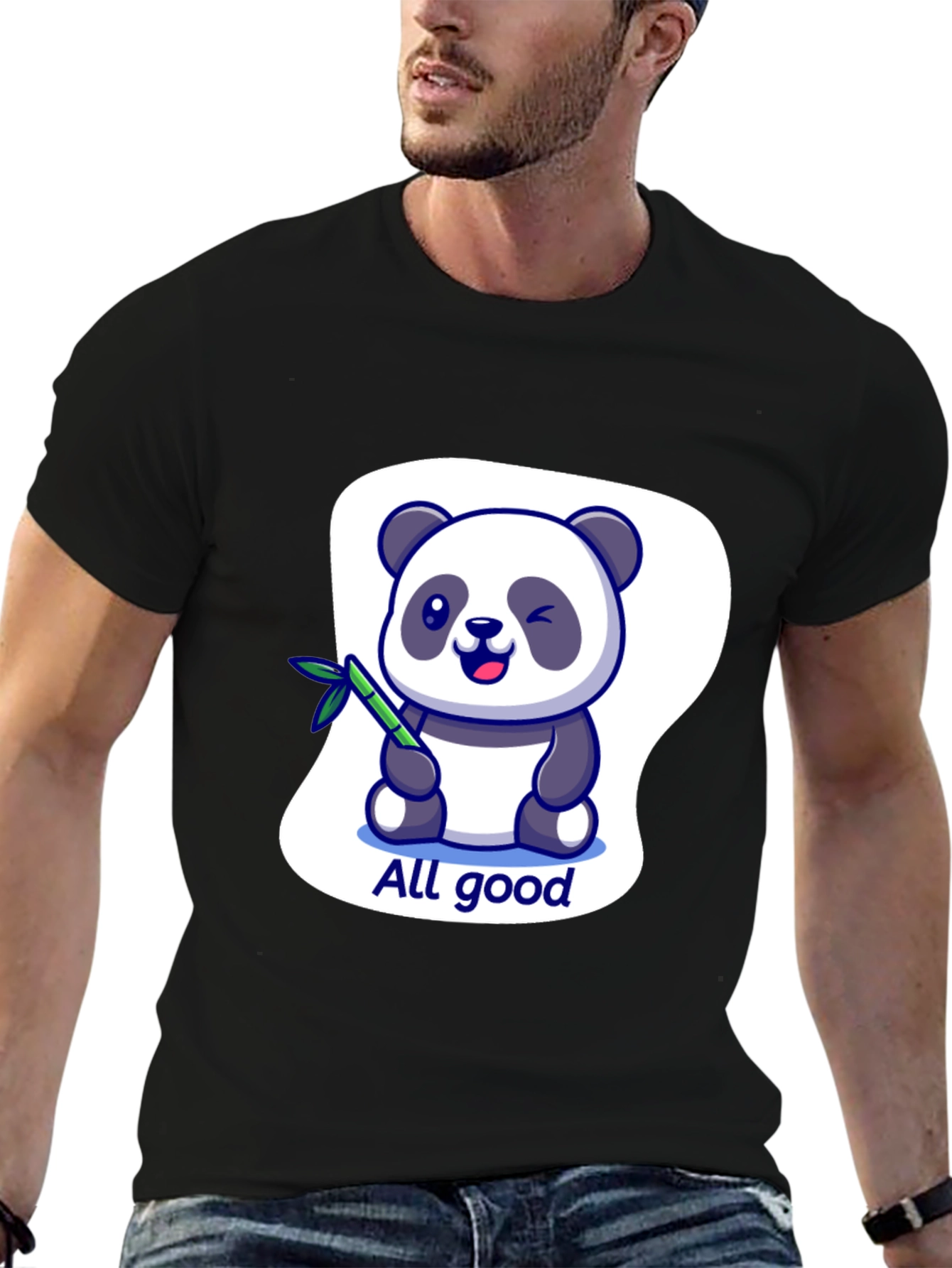 All Good Panda Graphic T-Shirt